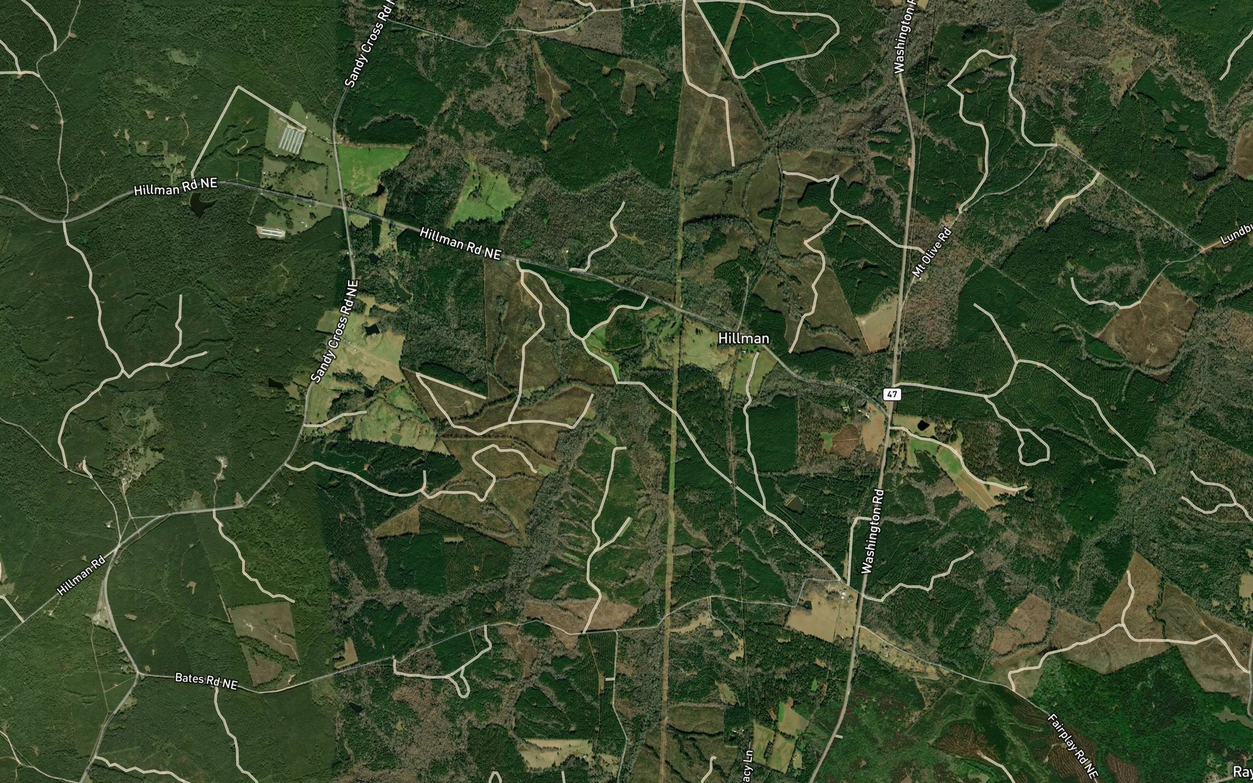 Satellite map of the Kendrick Creek