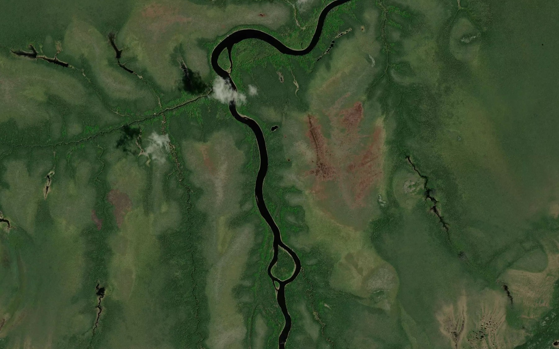 Satellite map of the Nogachiwanau Creek