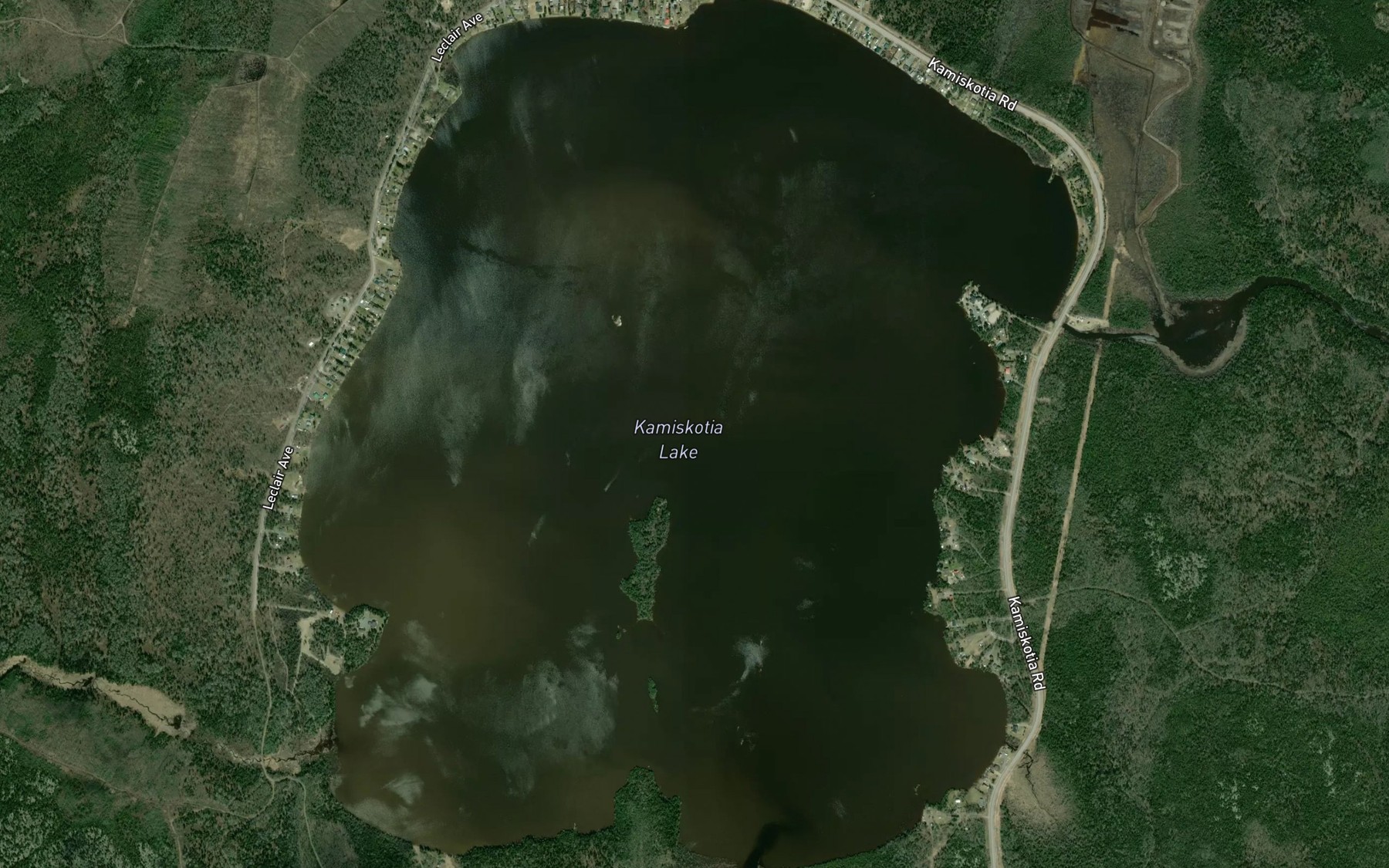 Satellite map of the Kamiskotia Lake