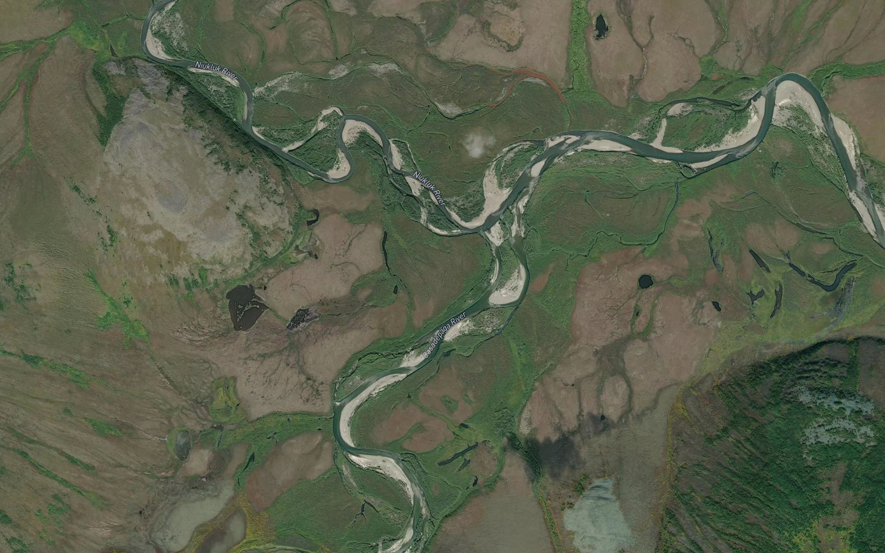Satellite map of the Puckmummie Creek