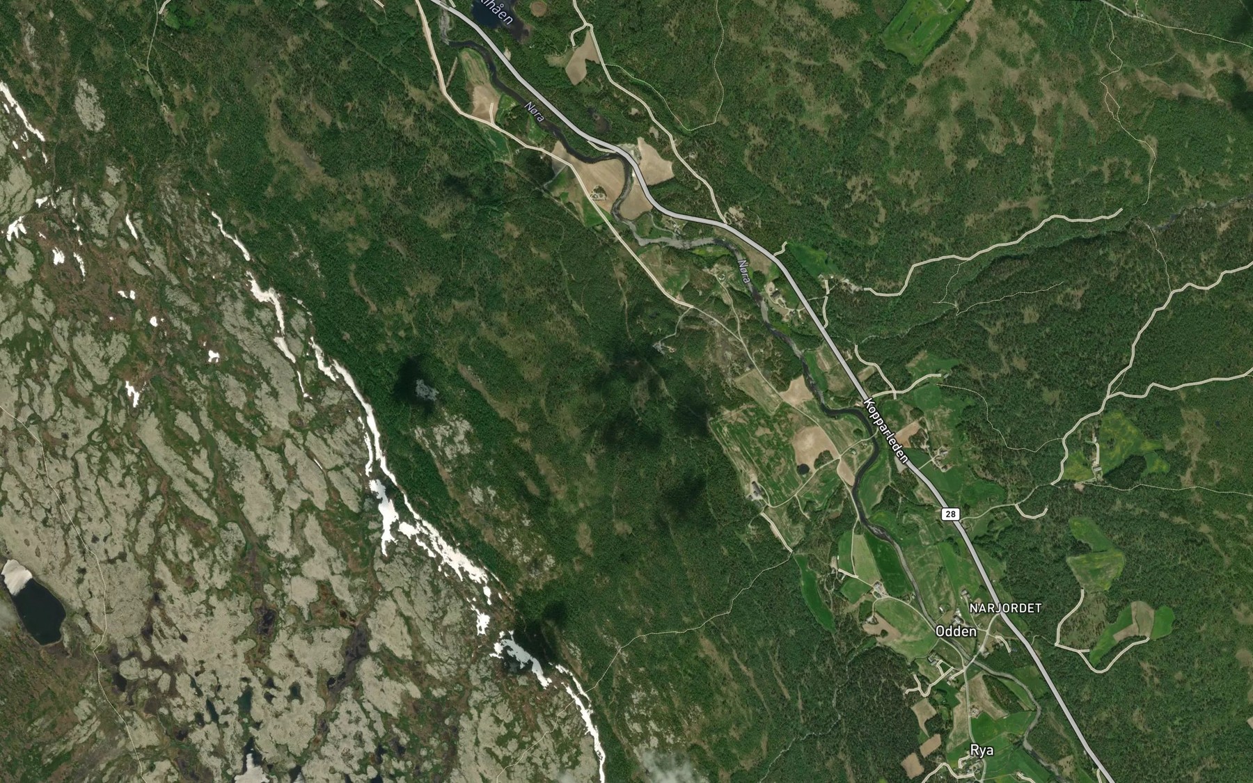 Satellite map of the Mosengbekken