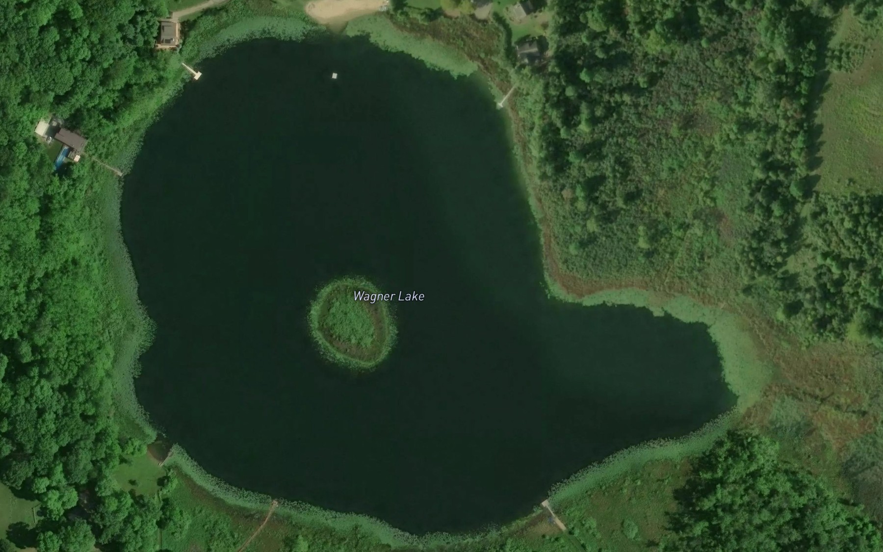 Satellite map of the Wagner Lake