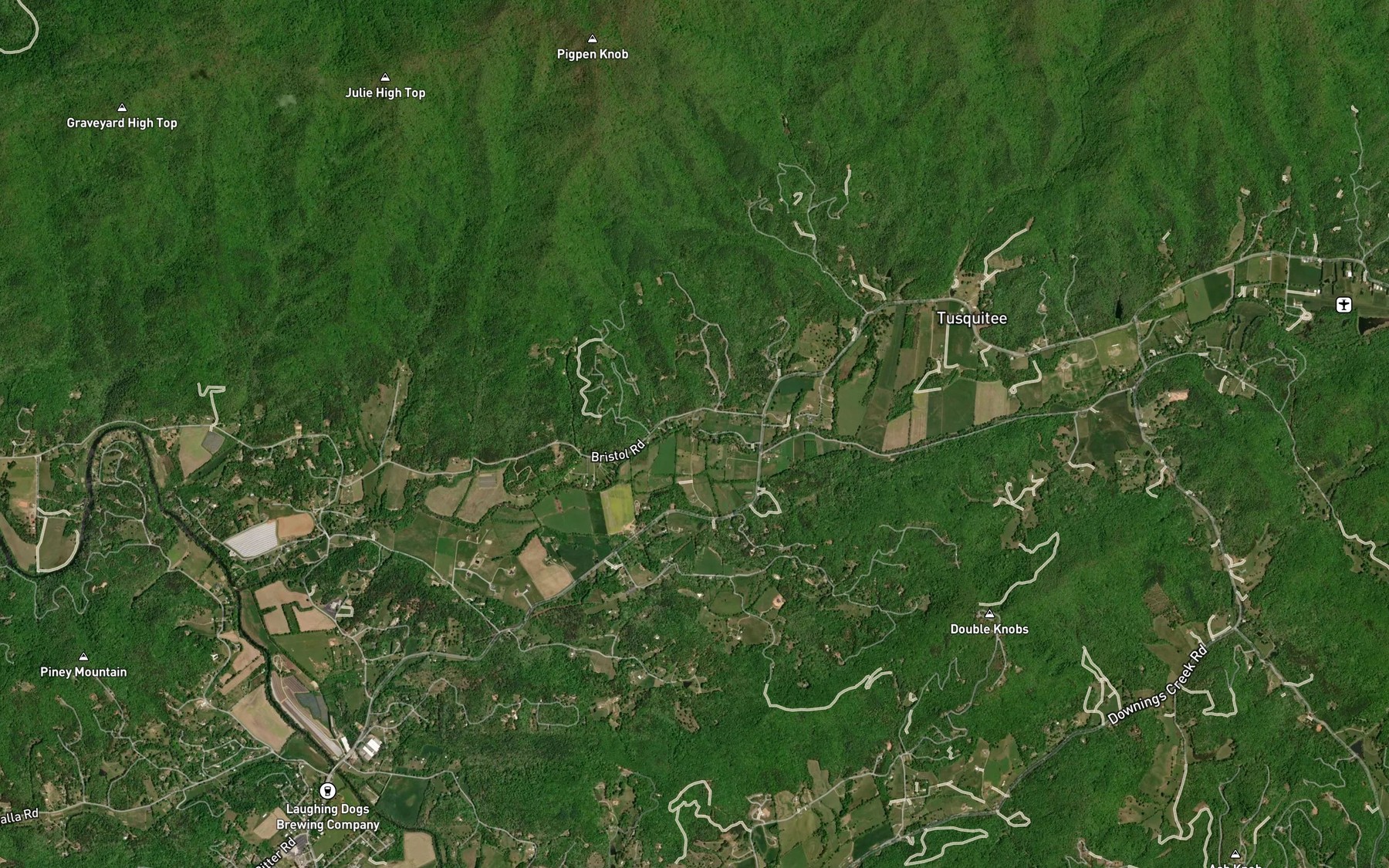Satellite map of the Schoolhouse Branch
