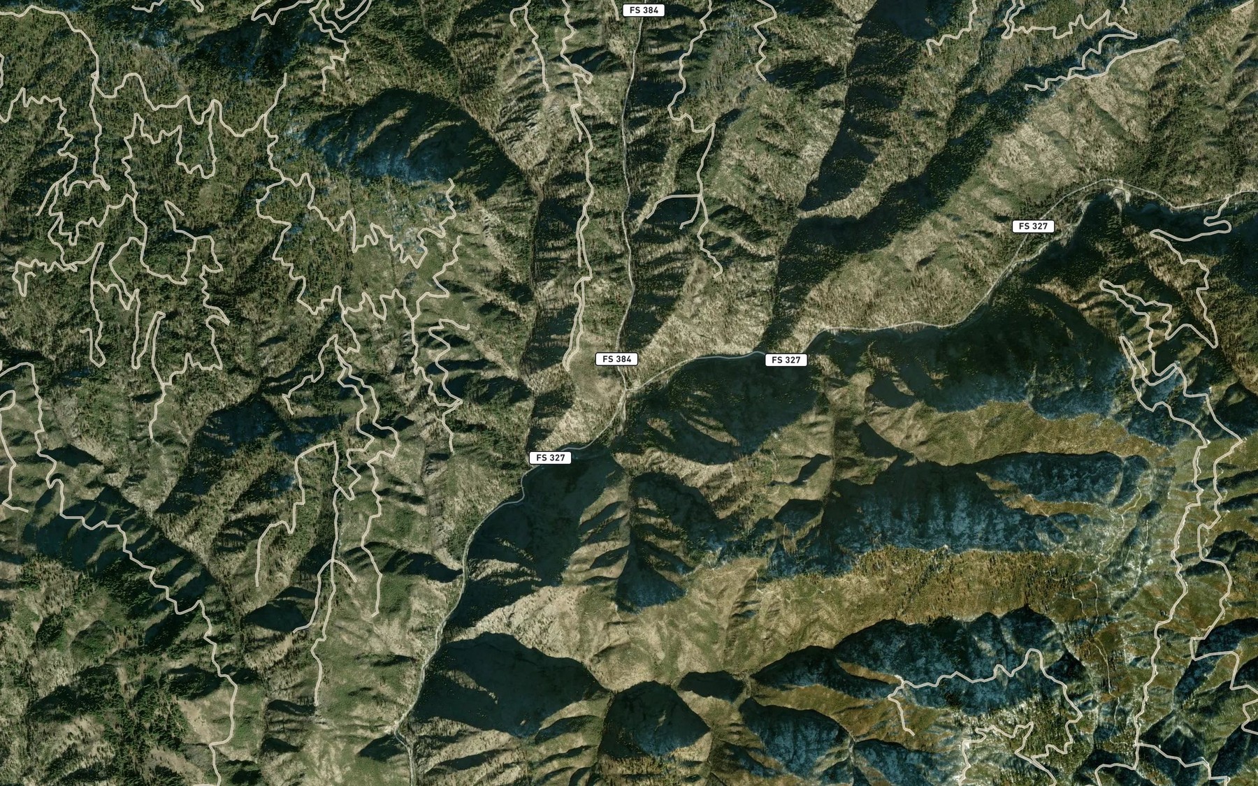 Satellite map of the Little Owl Creek
