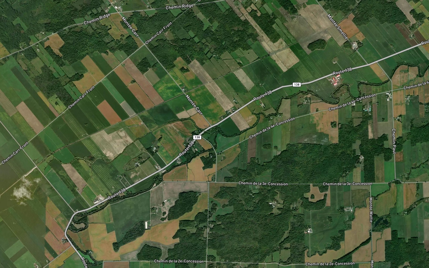 Satellite map of the Ruisseau Beaver