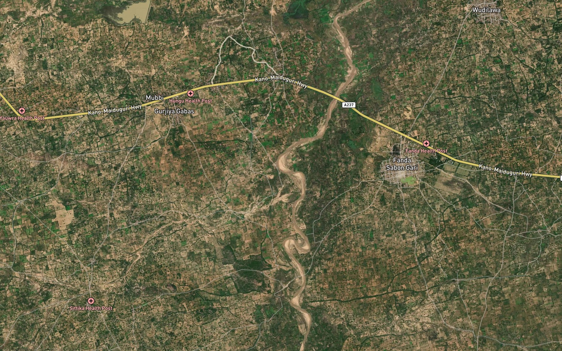 Satellite map of the Gaiara
