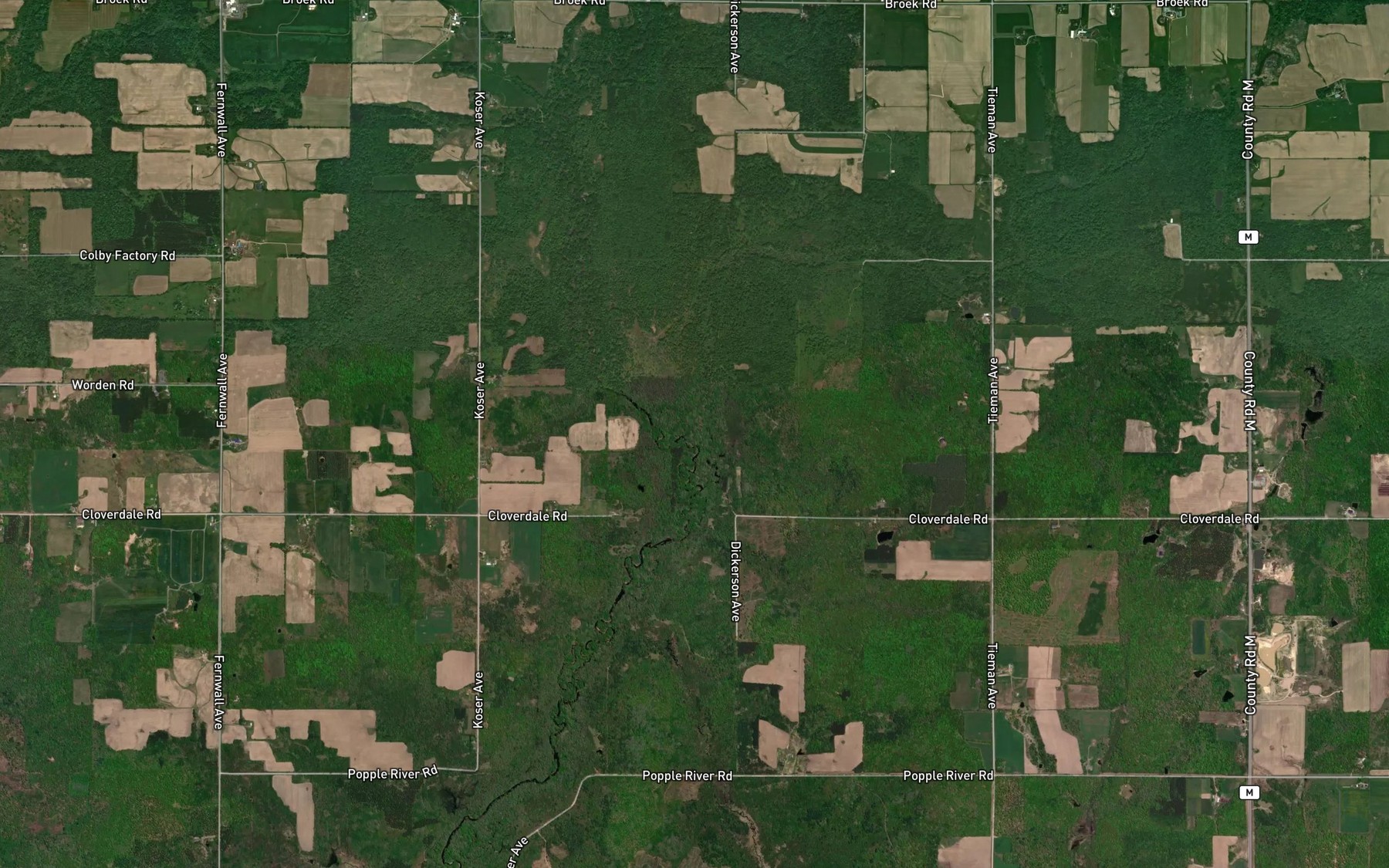 Satellite map of the Sterling Creek