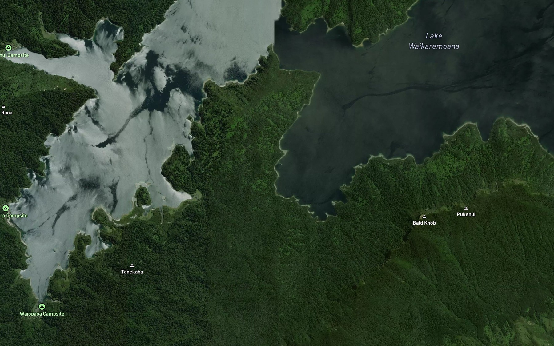 Satellite map of the Te Piripiri Bay