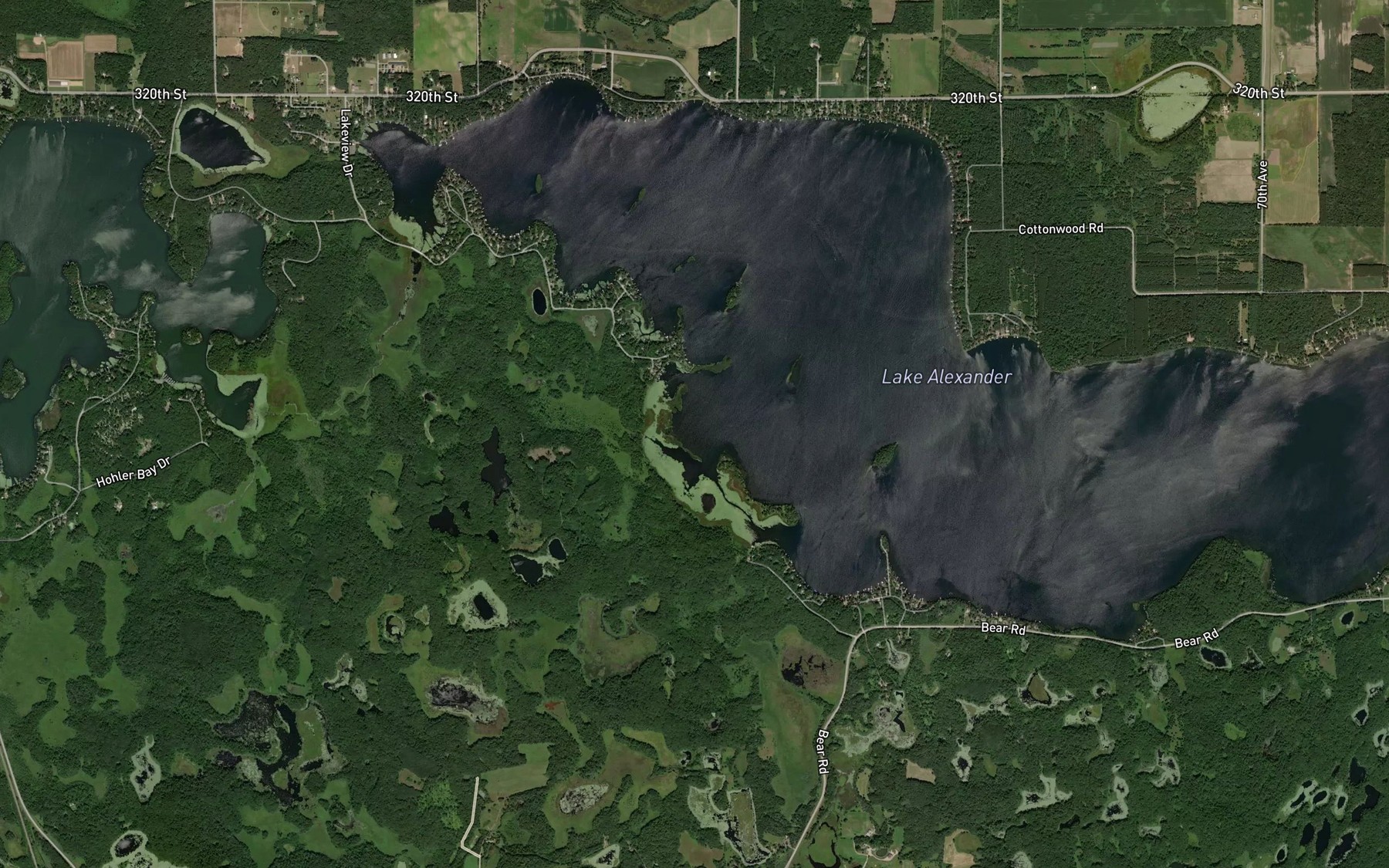 Satellite map of the Holister Bay