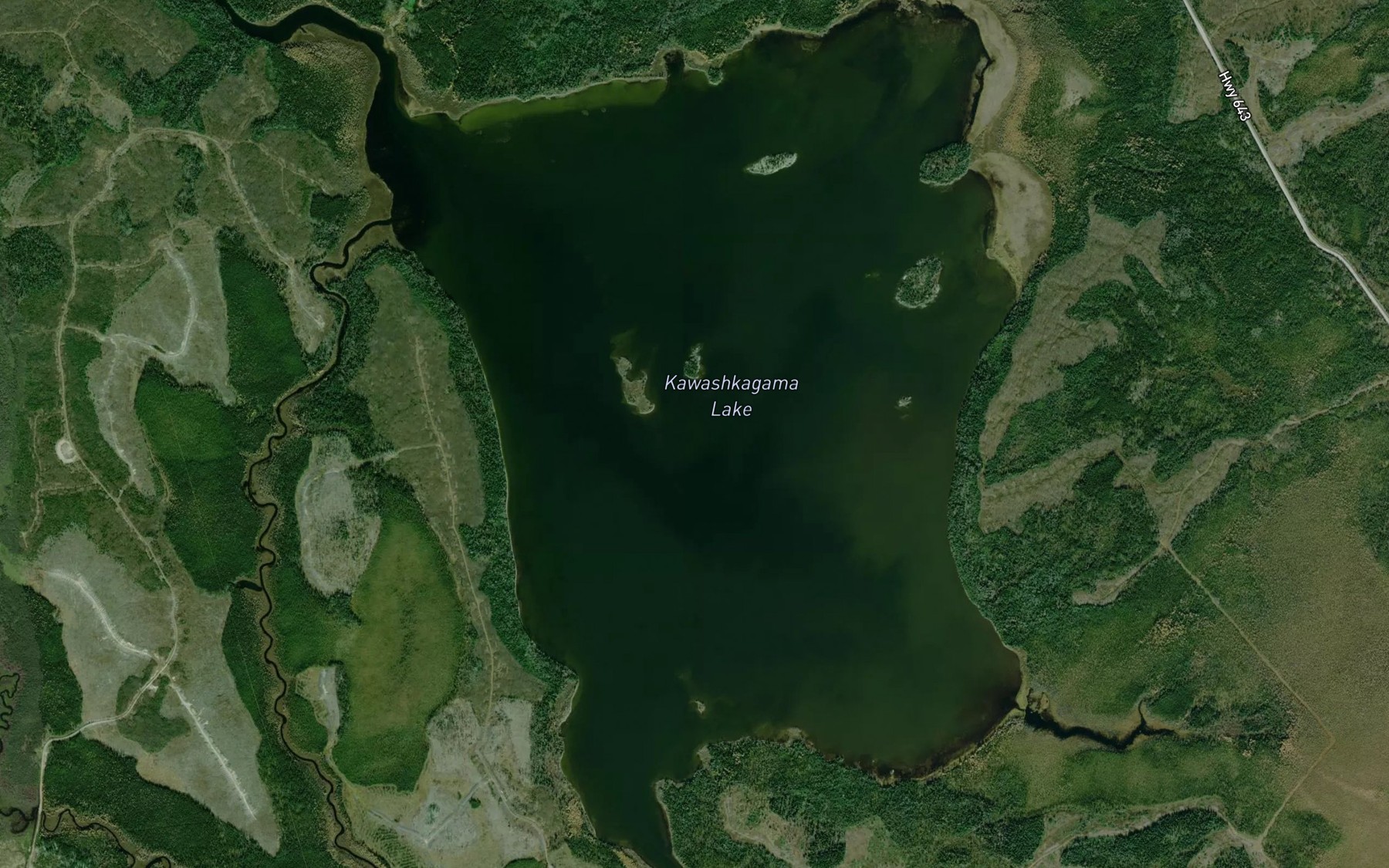 Satellite map of the Kawashkagama Lake