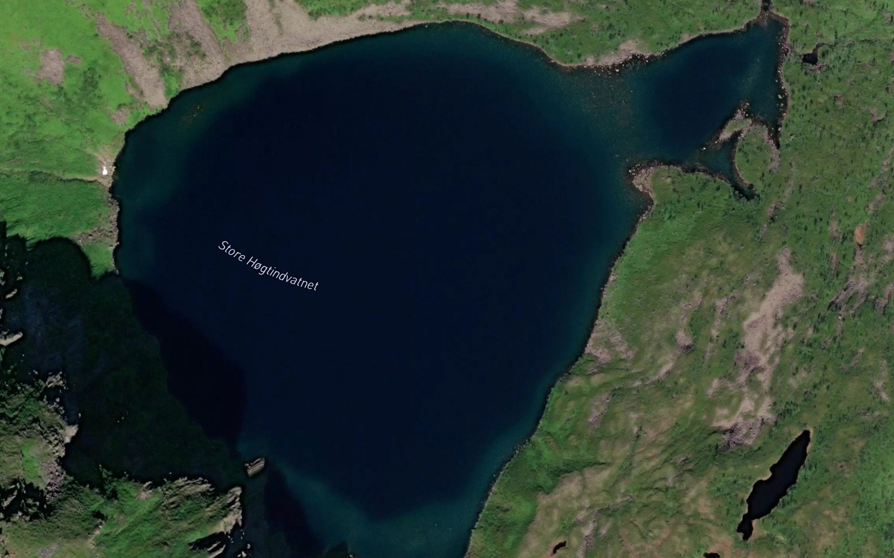 Satellite map of the Store Hogtindvatnet