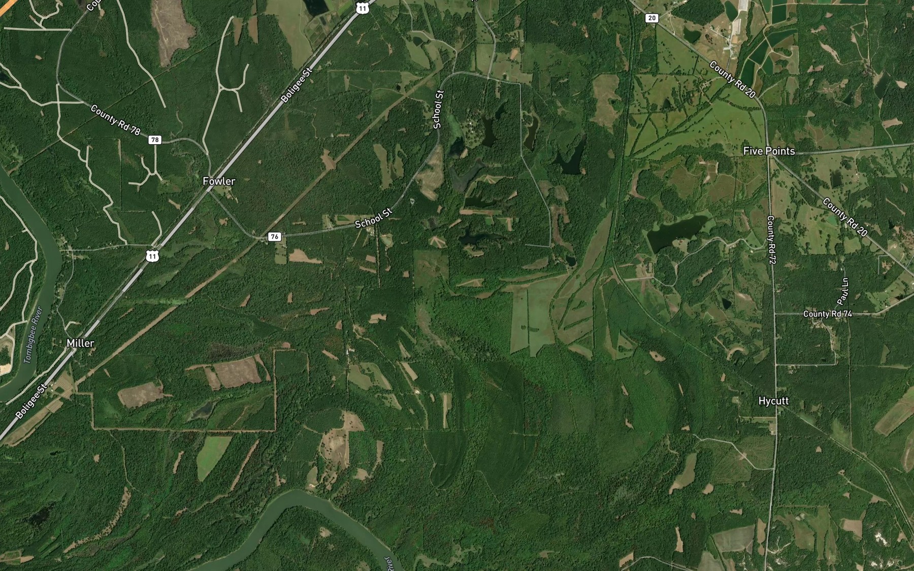 Satellite map of the C N Drennen Lake Number 2