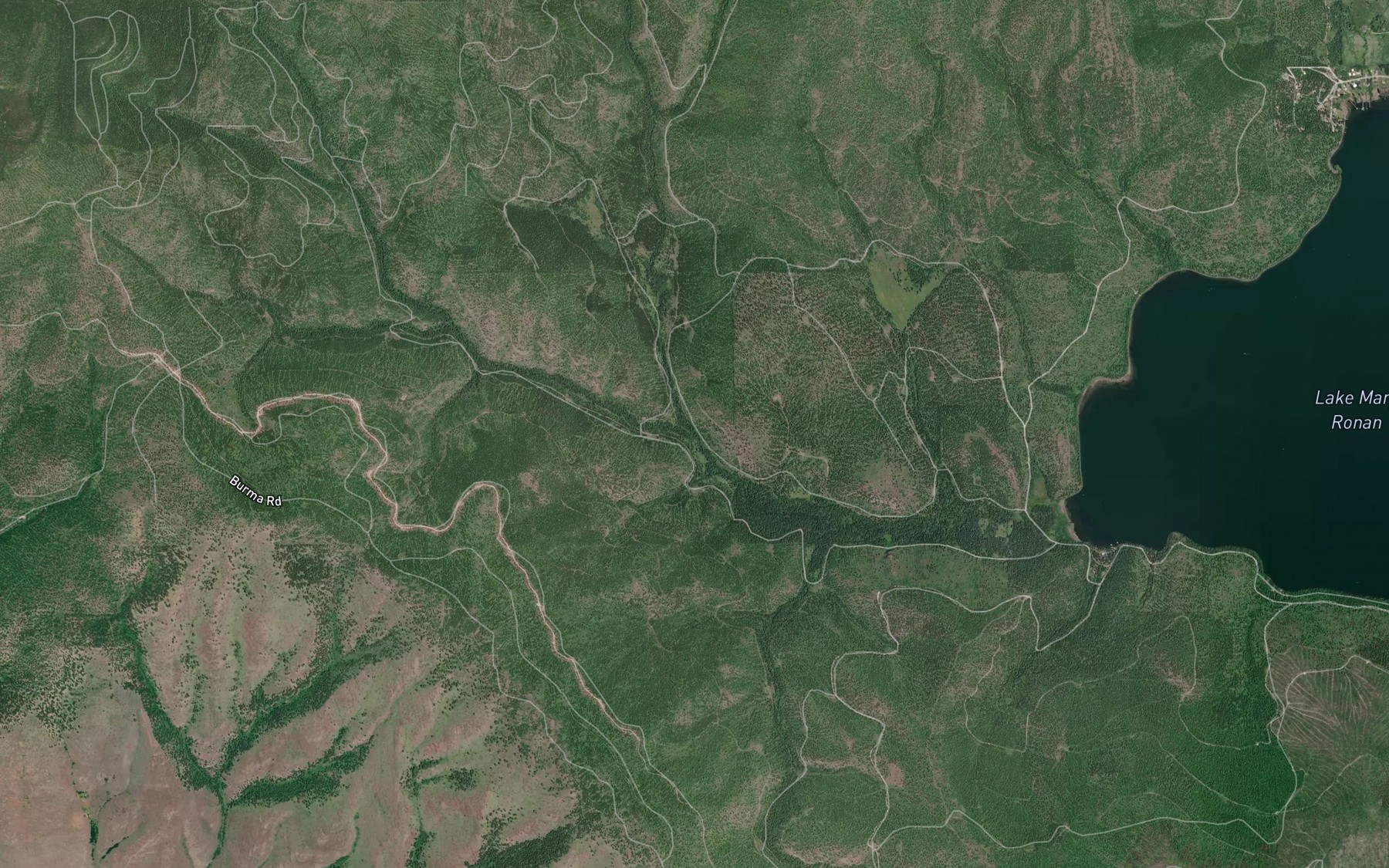 Satellite map of the Hilburn Creek