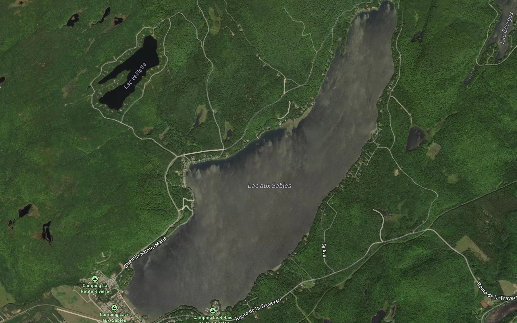 Satellite map of the Lac aux Sables