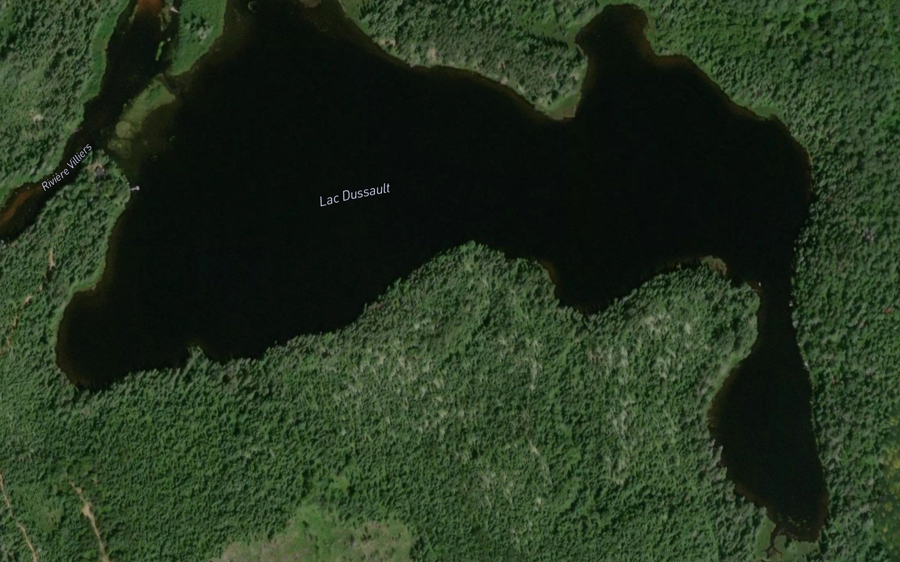 Satellite map of the Lac Dussault