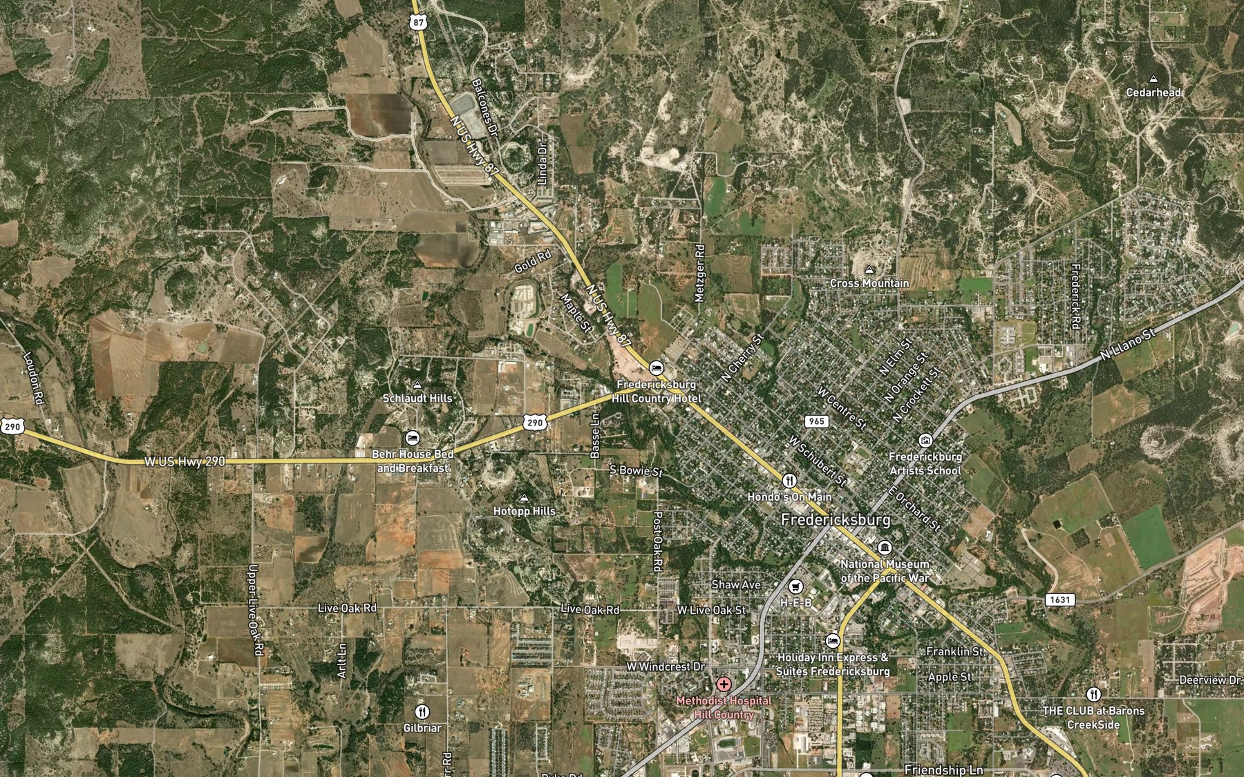 Satellite map of the Dry Creek