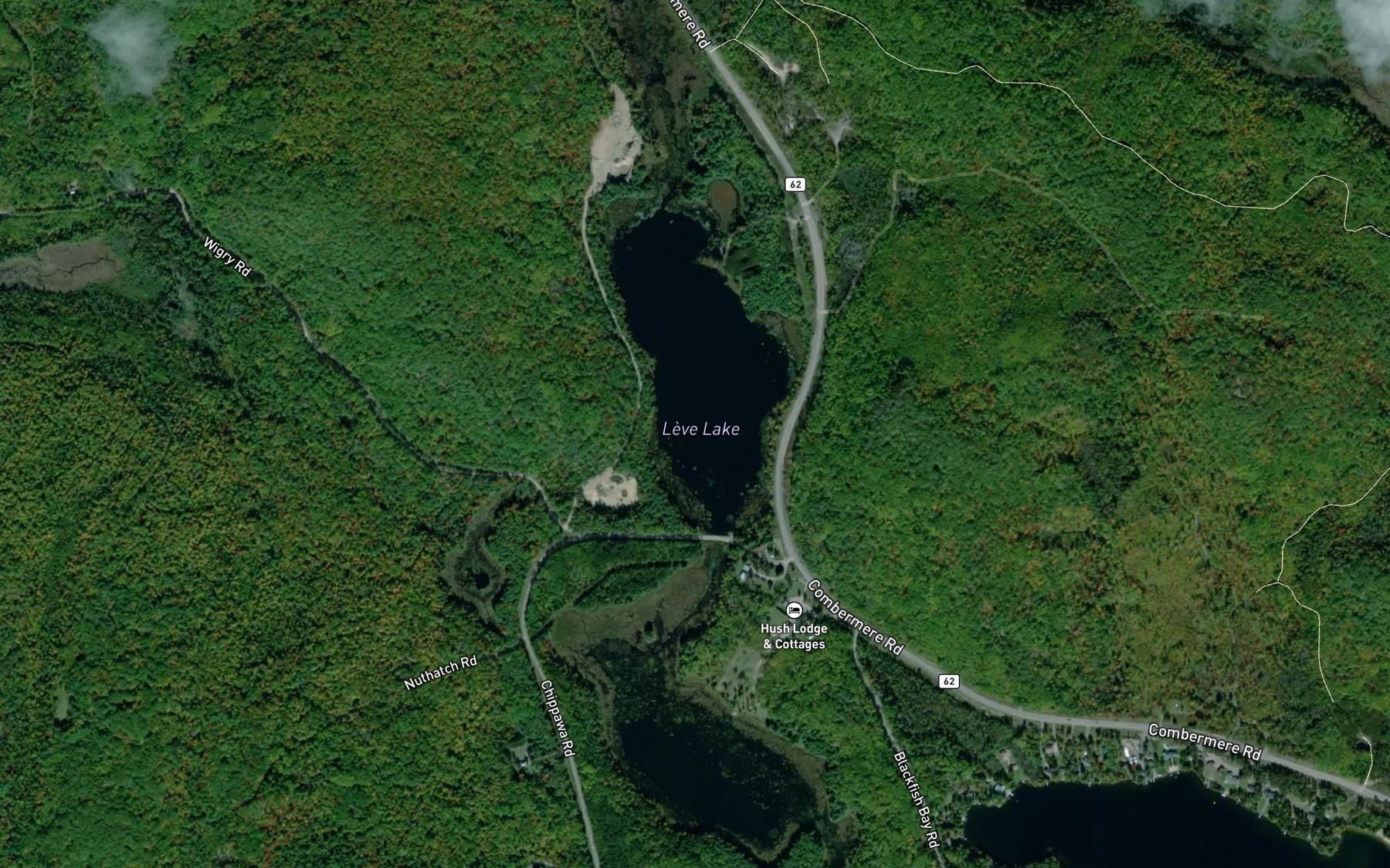 Satellite map of the Parcher Lake