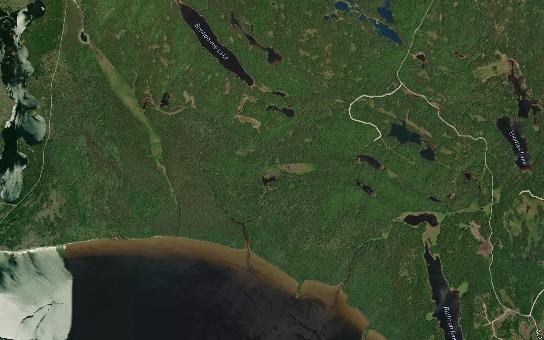 Satellite map of the Bonhomme Creek