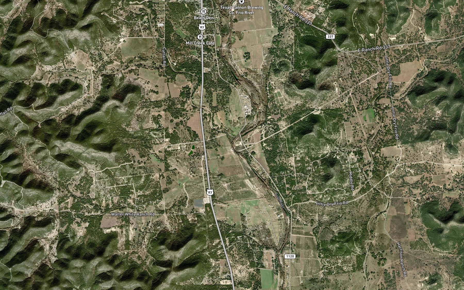Satellite map of the Patterson Creek