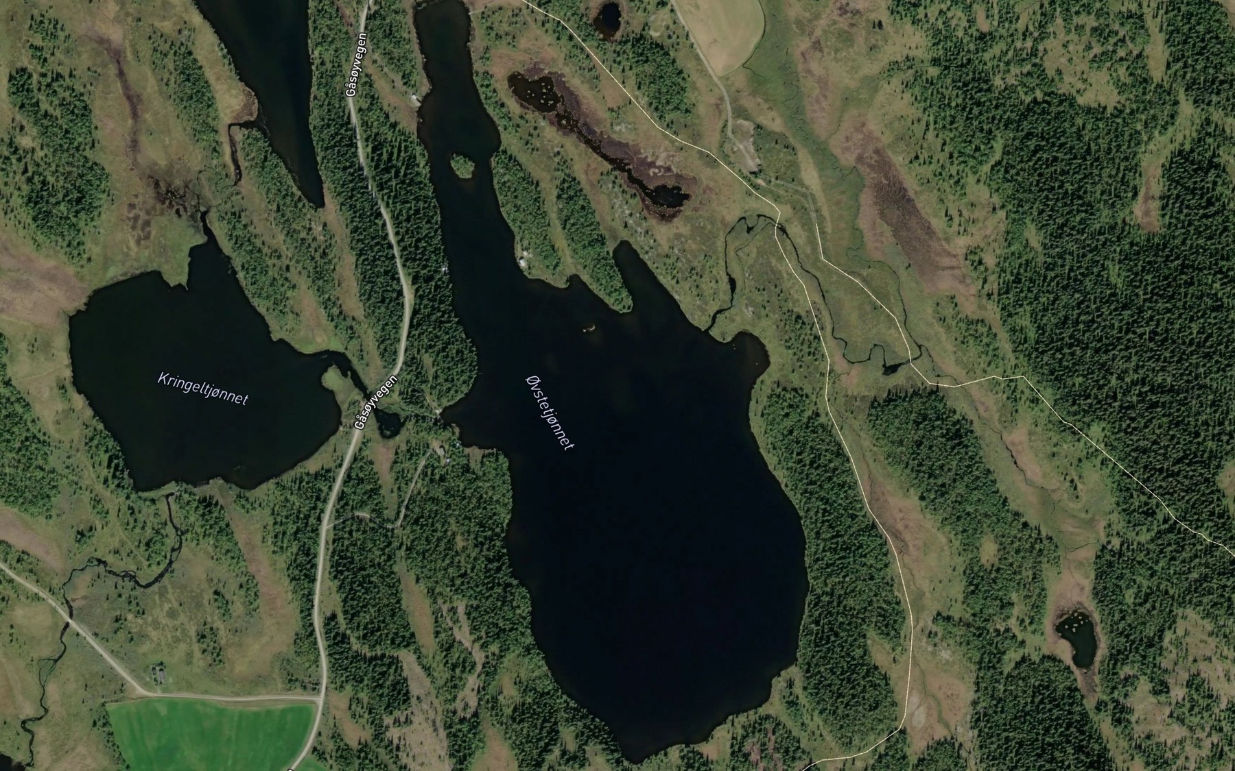 Satellite map of the Ovstetjernet