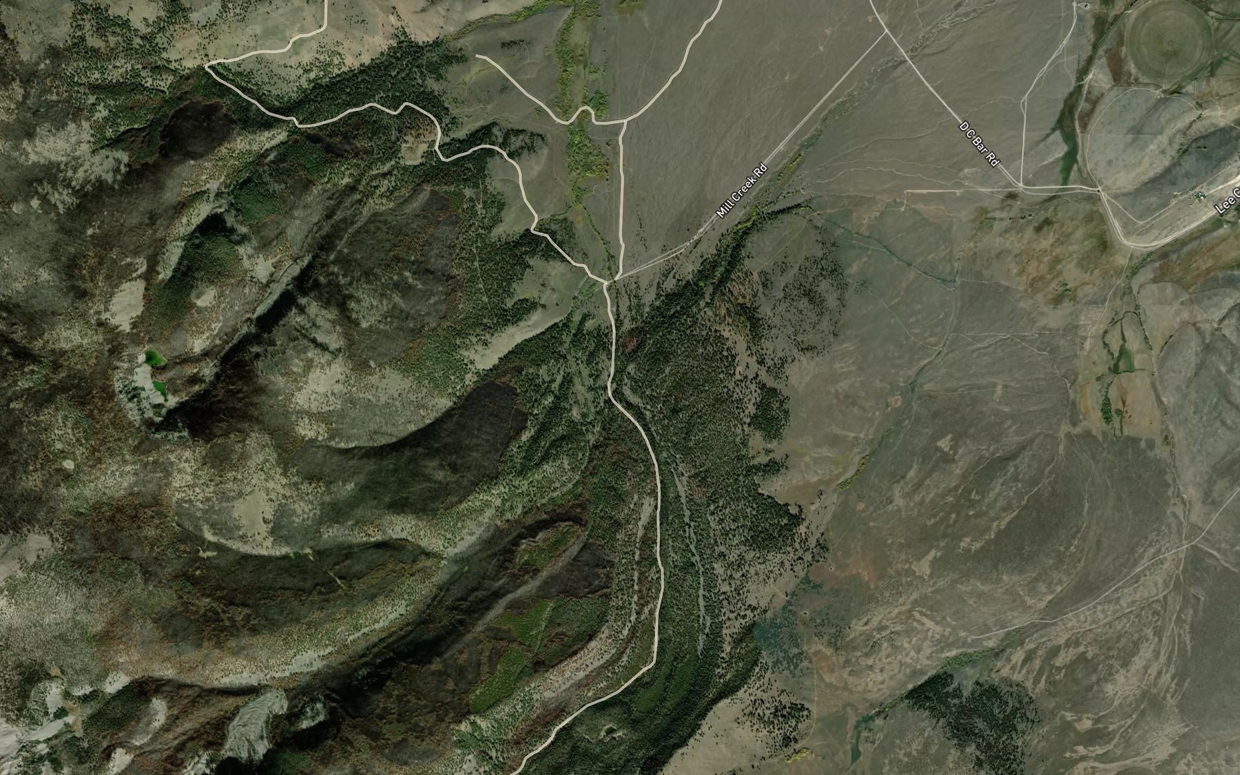 Satellite map of the Little Mill Creek