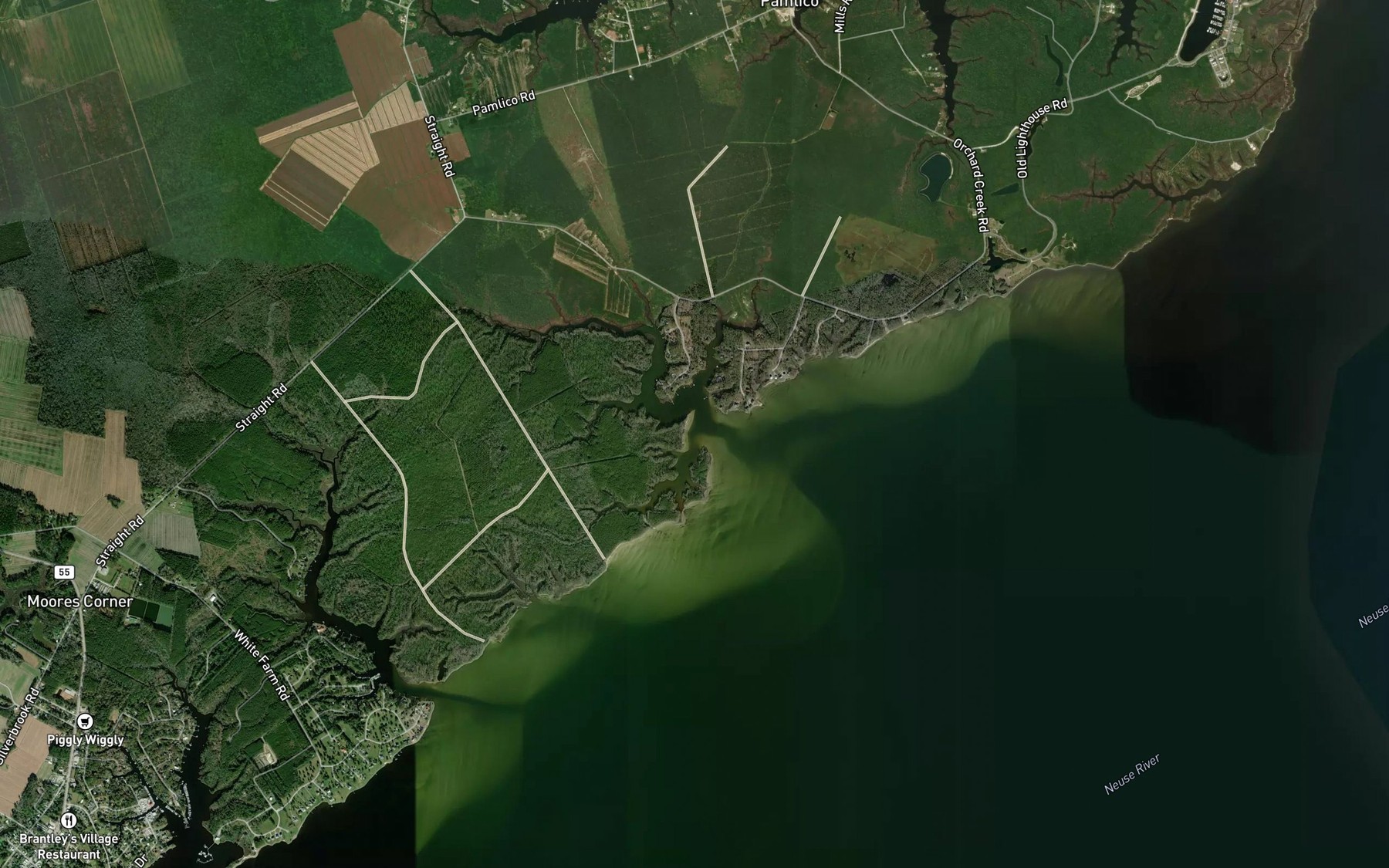 Satellite map of the Pasture Creek