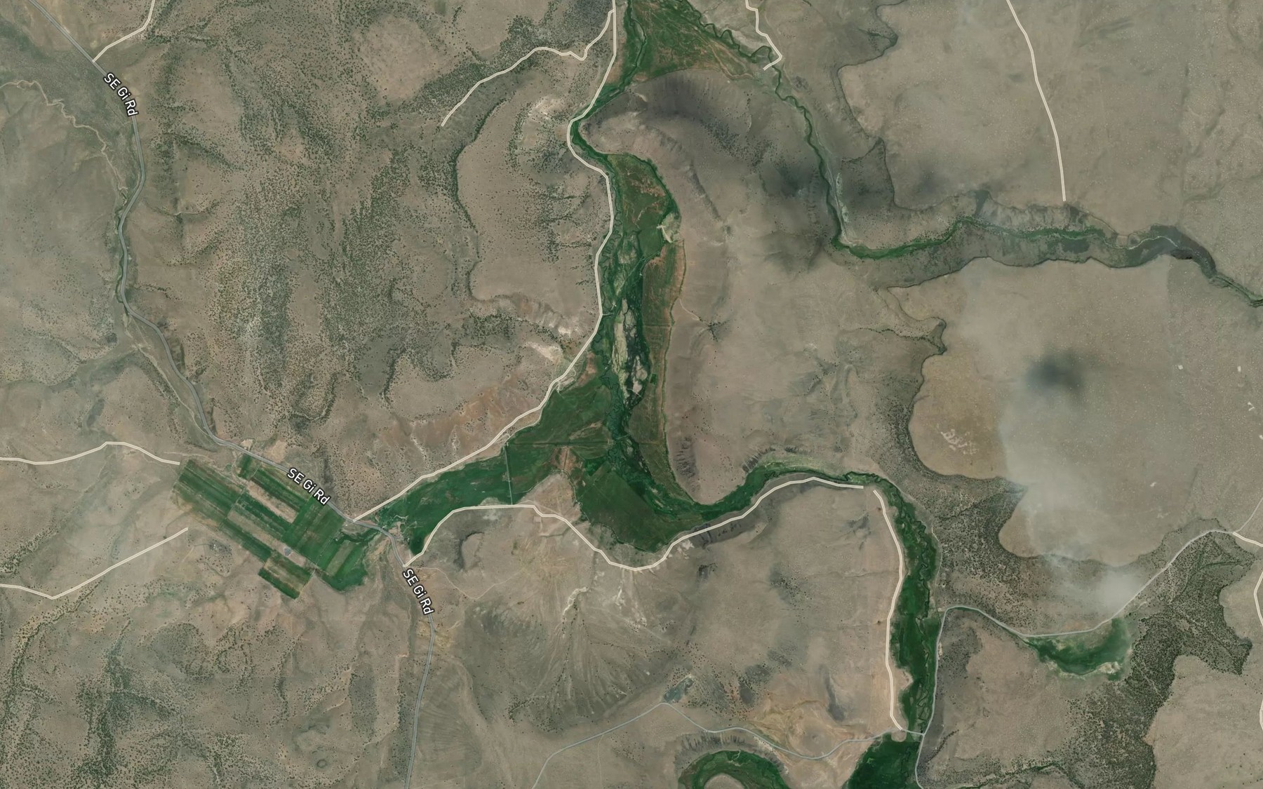 Satellite map of the Sand Hollow Creek