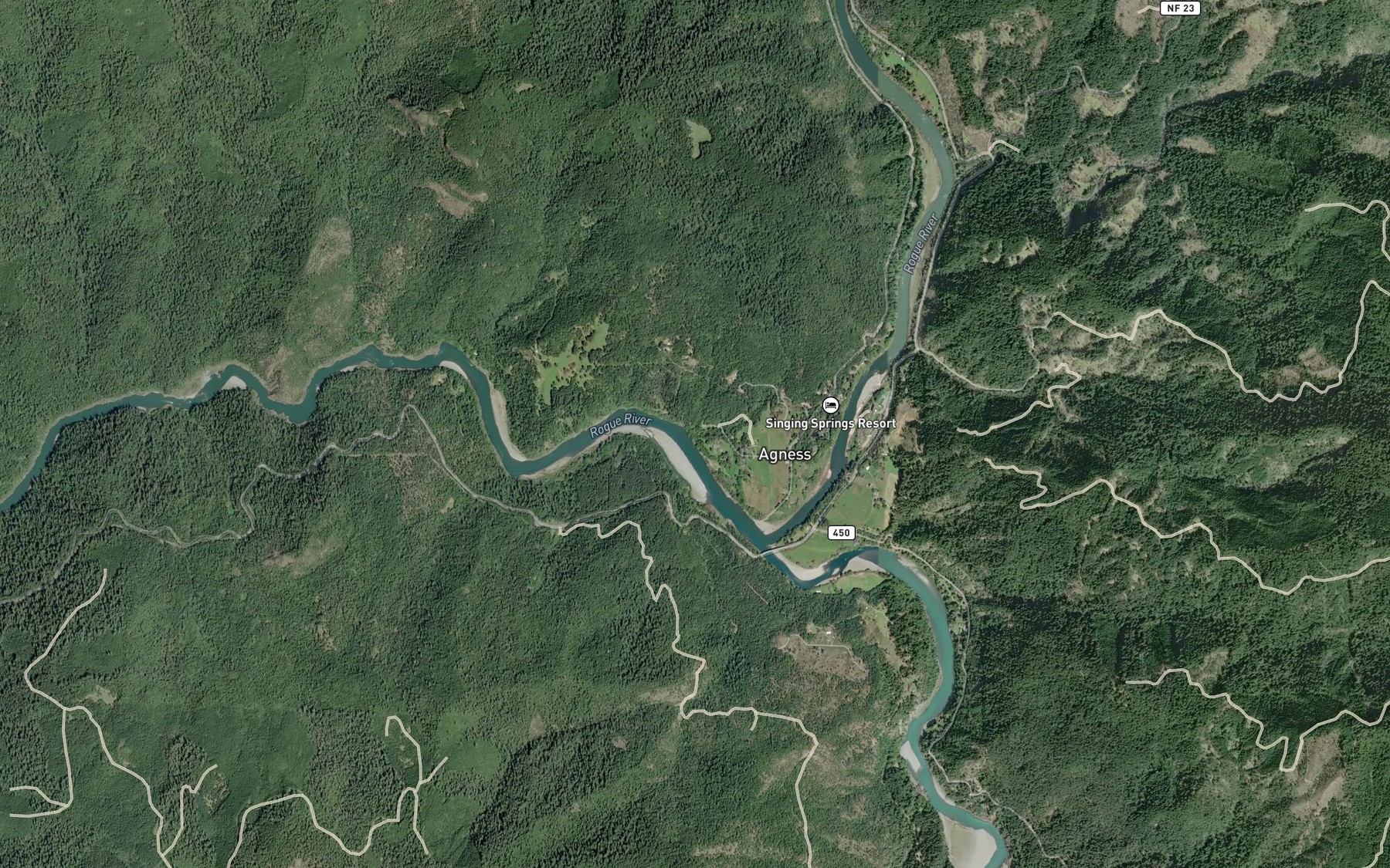 Satellite map of the Rilea Creek