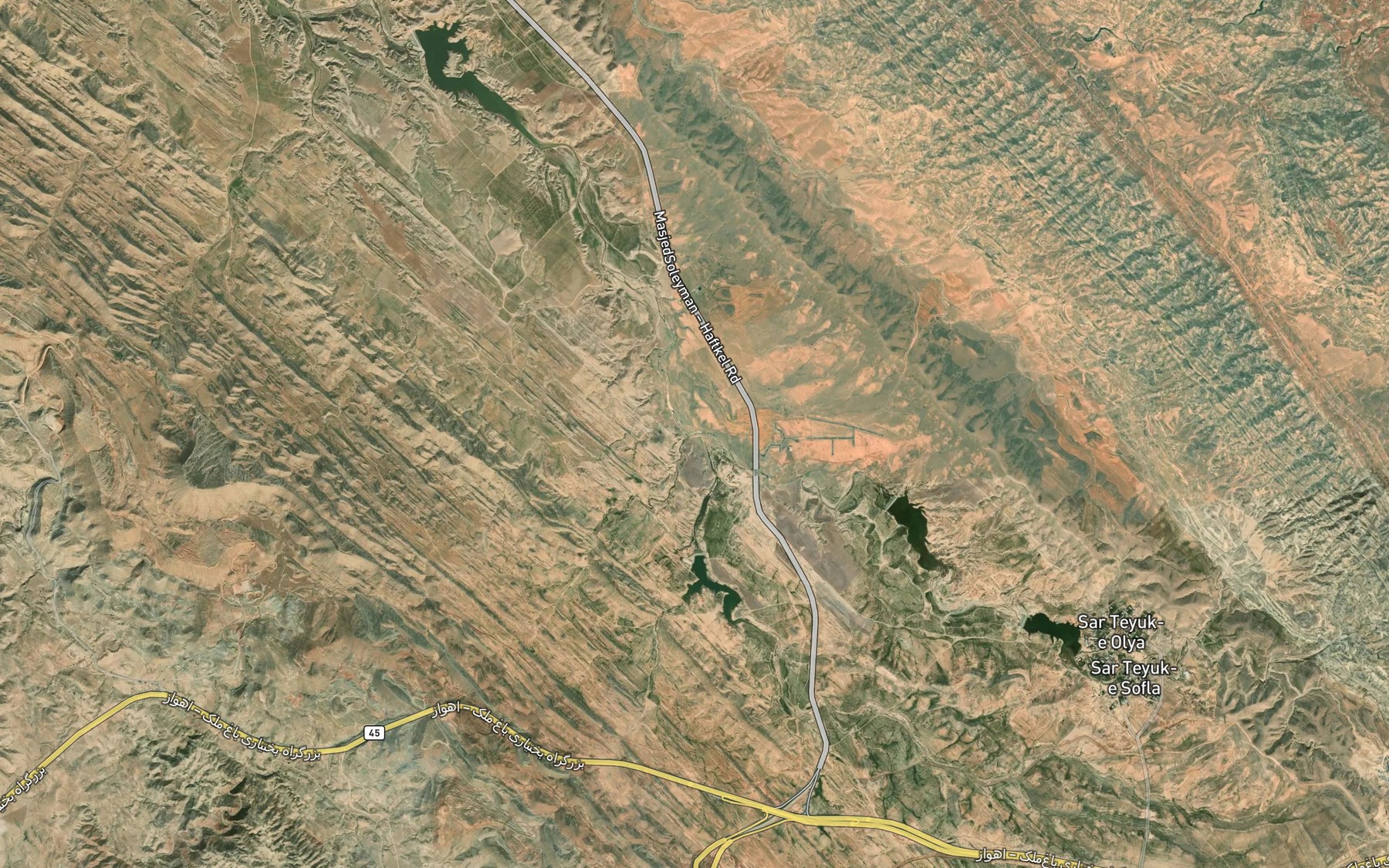 Satellite map of the Ab-e Sar Teyuk