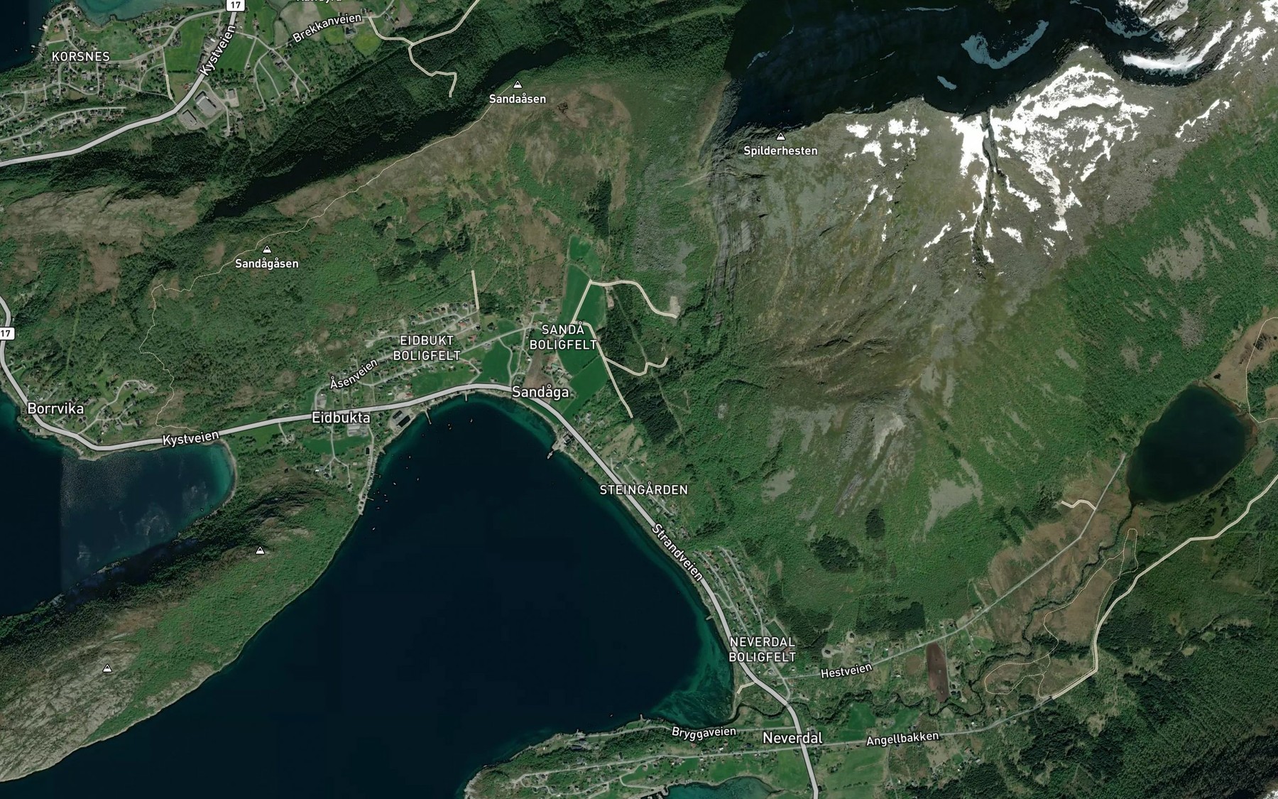 Satellite map of the Grytnesaga