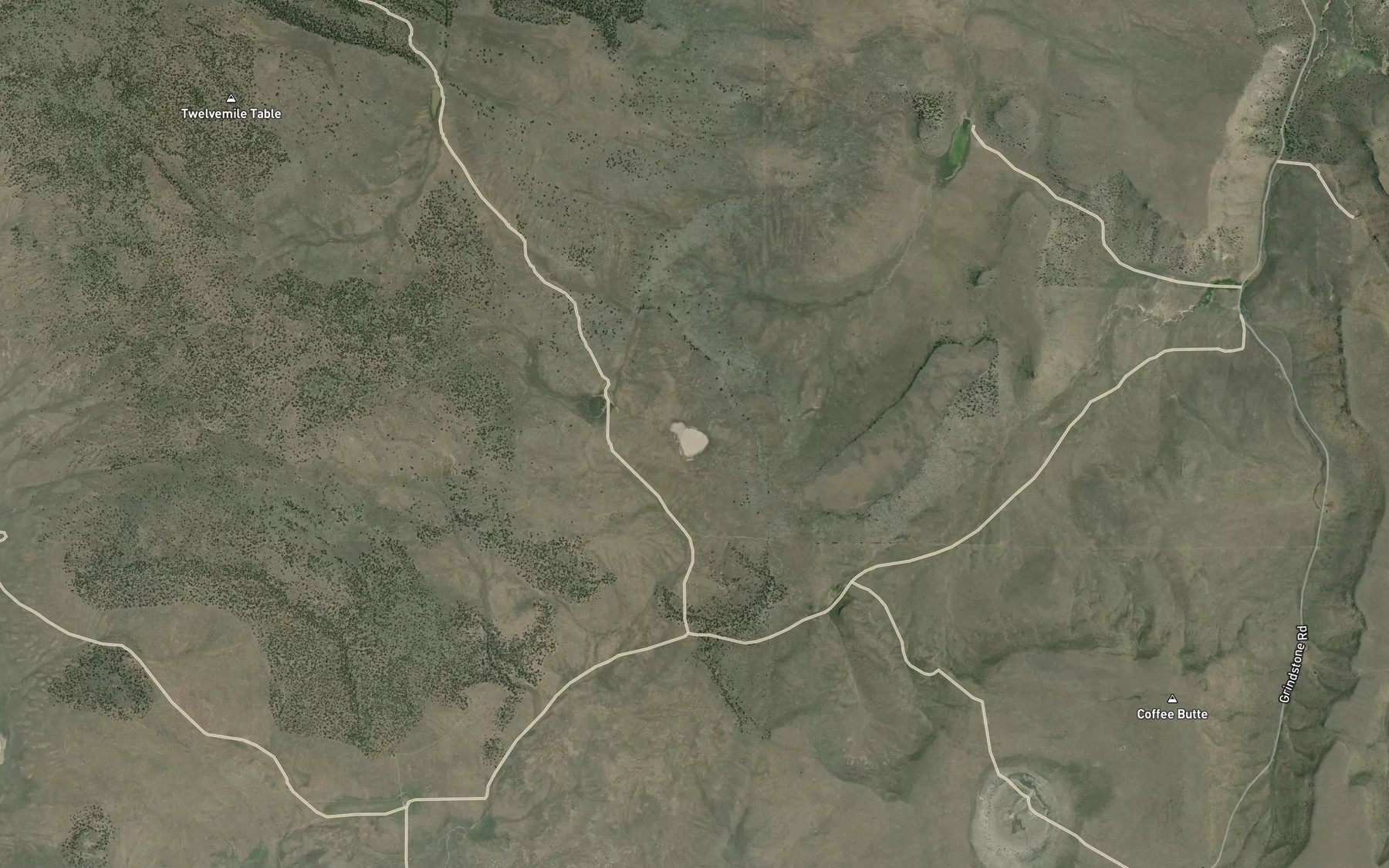 Satellite map of the Ryegrass Reservoir