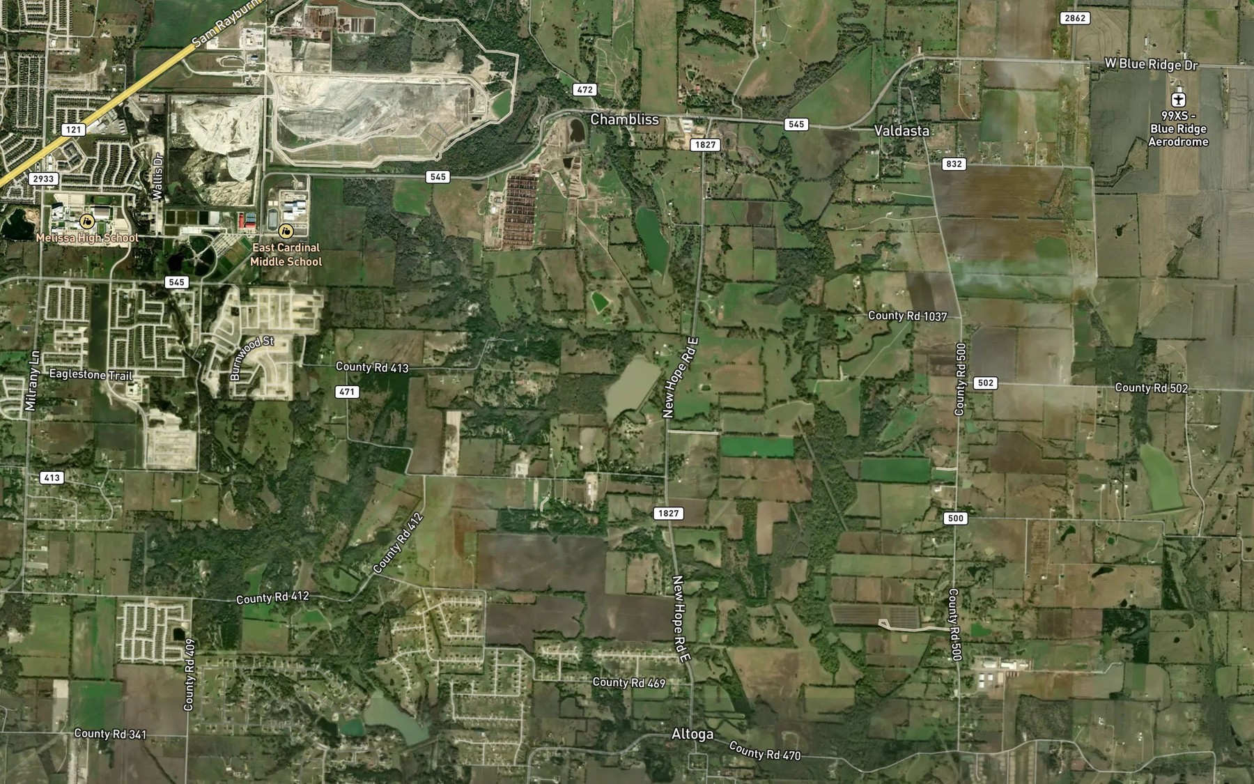 Satellite map of the Reservoir Number Eleven
