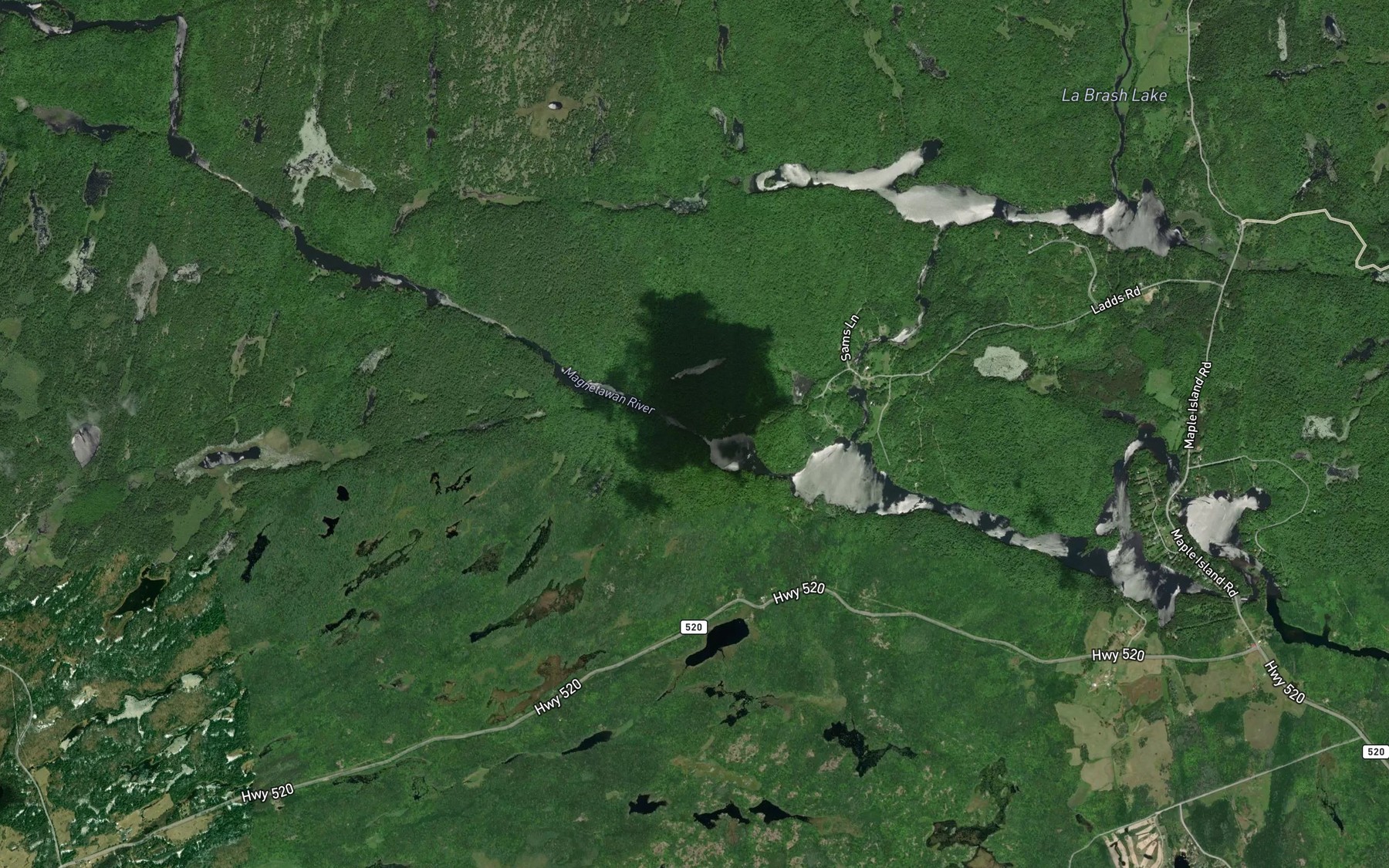 Satellite map of the Porter Rapids