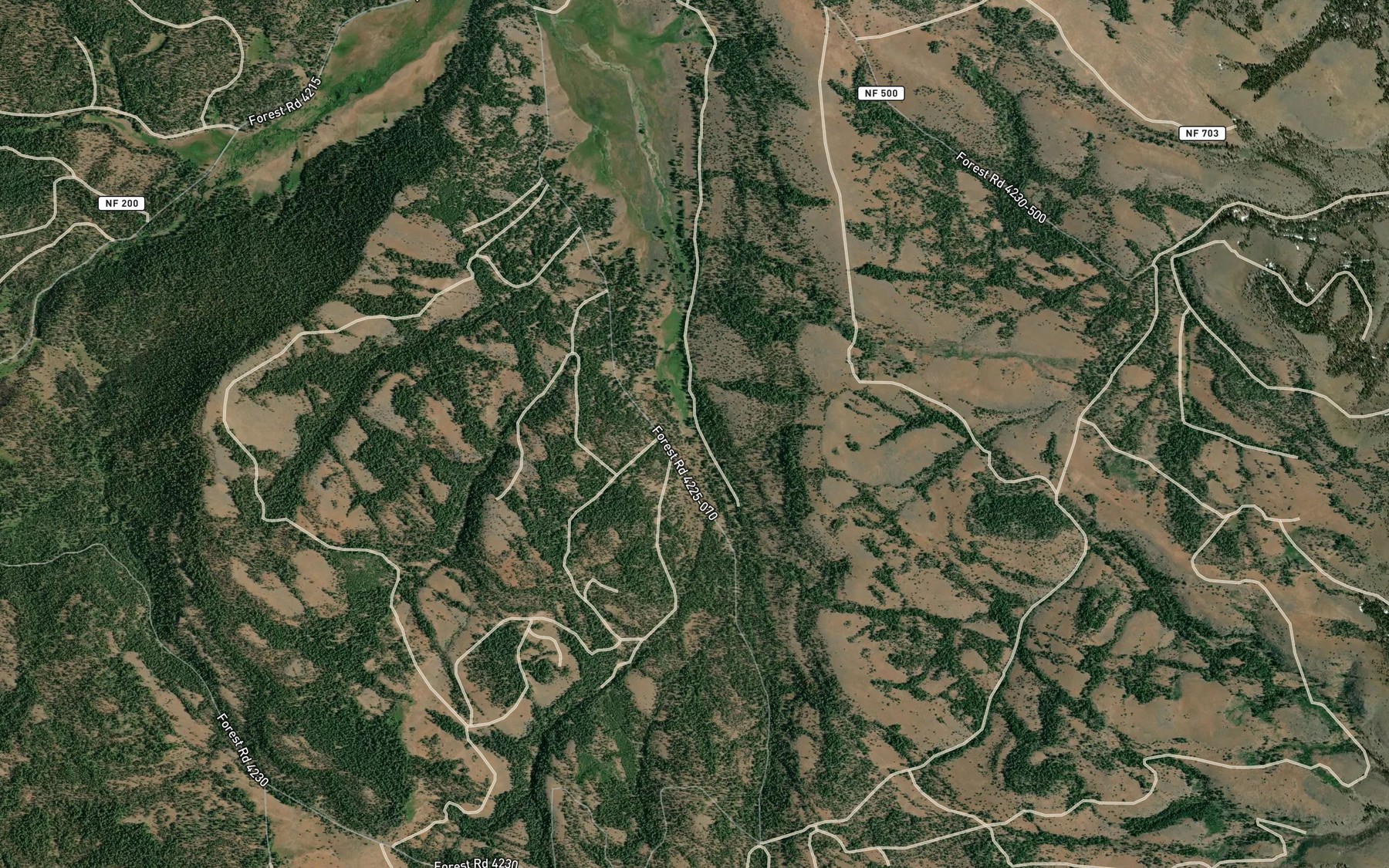 Satellite map of the North Fork Reservoir
