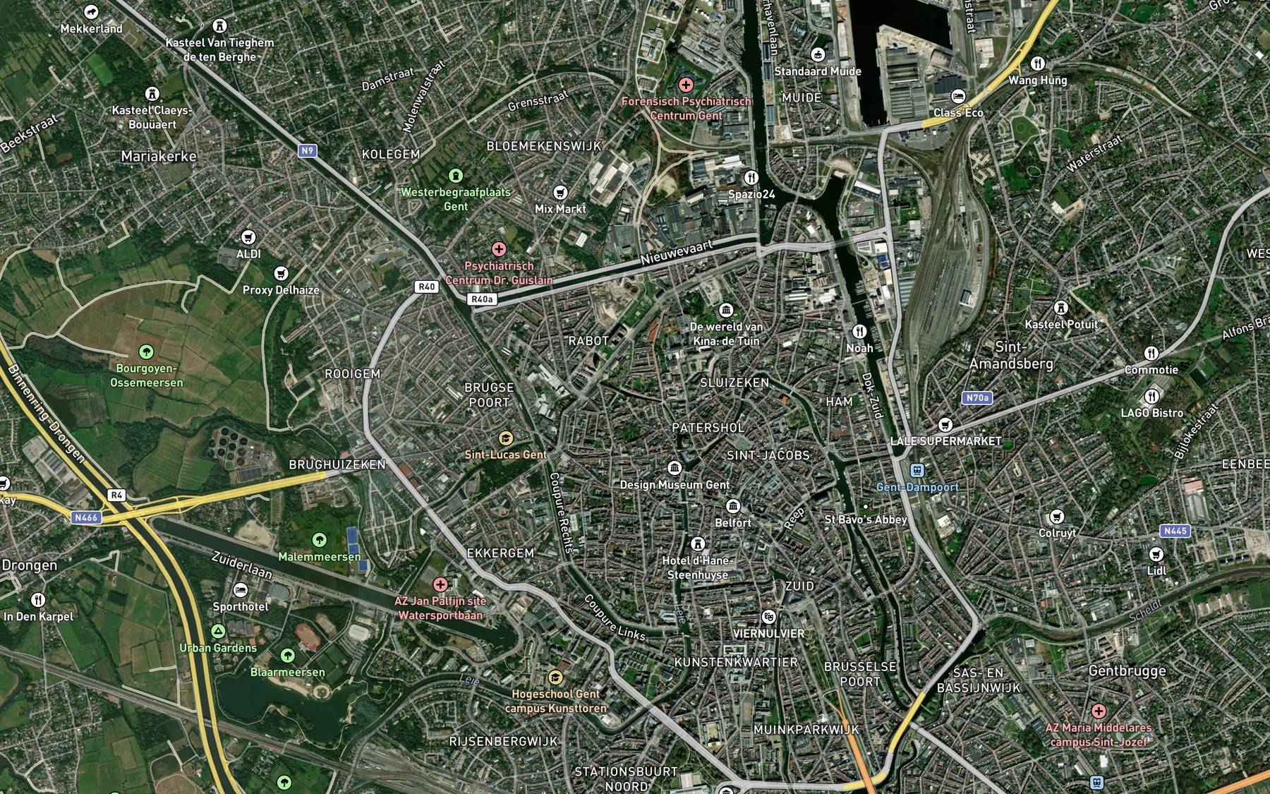 Satellite map of the Lieve