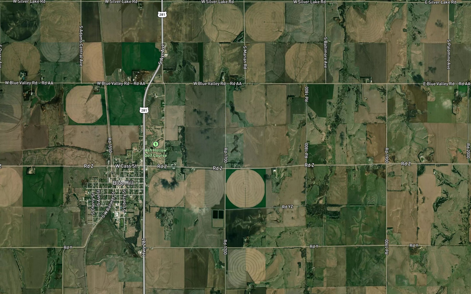 Satellite map of the Armstrong Reservoir