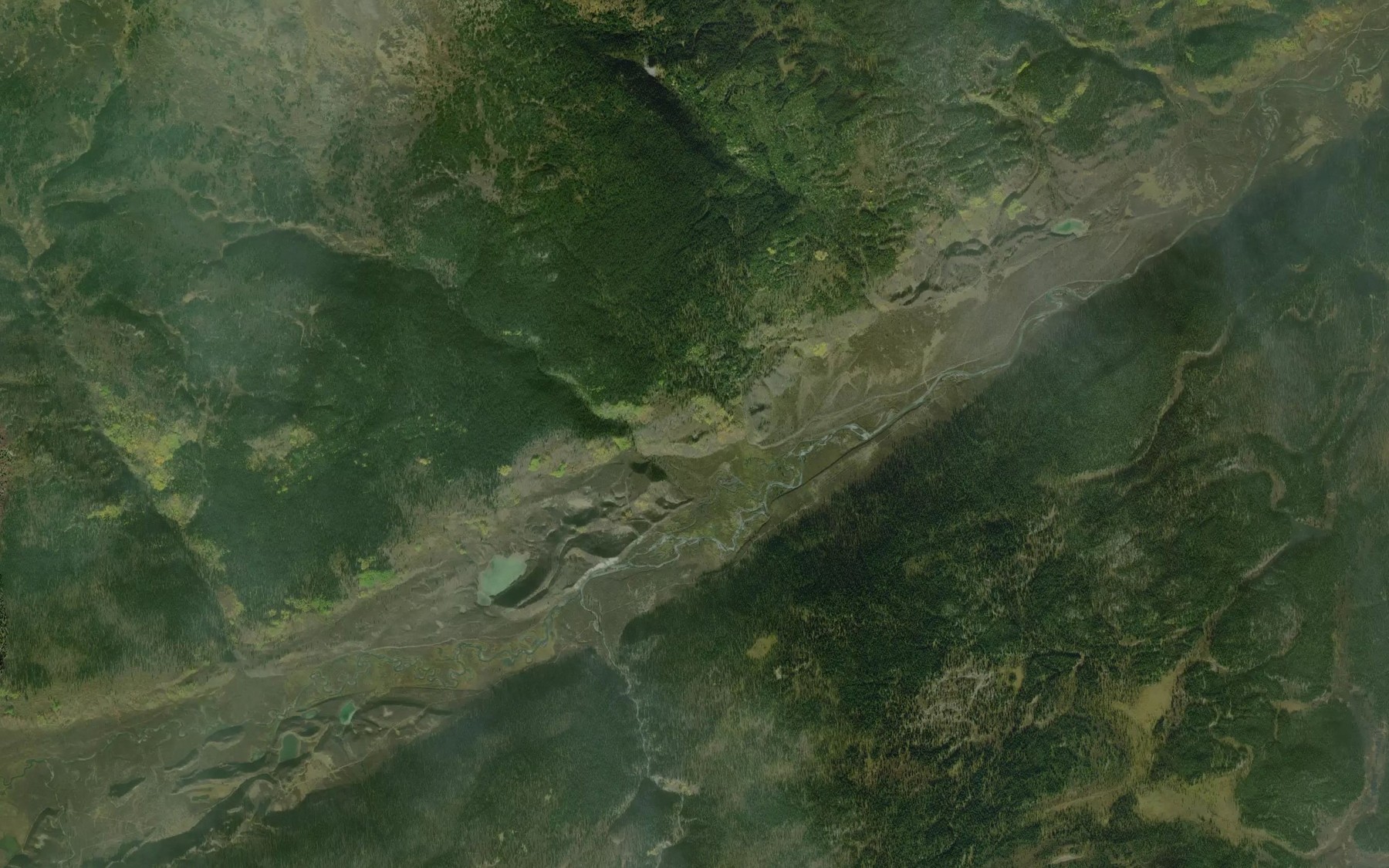 Satellite map of the Rose Creek