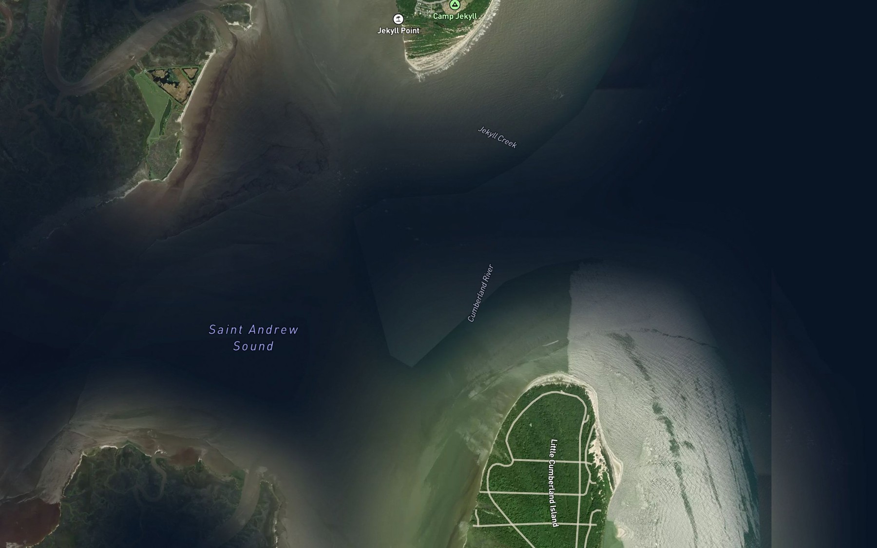 Satellite map of the Saint Andrew Sound