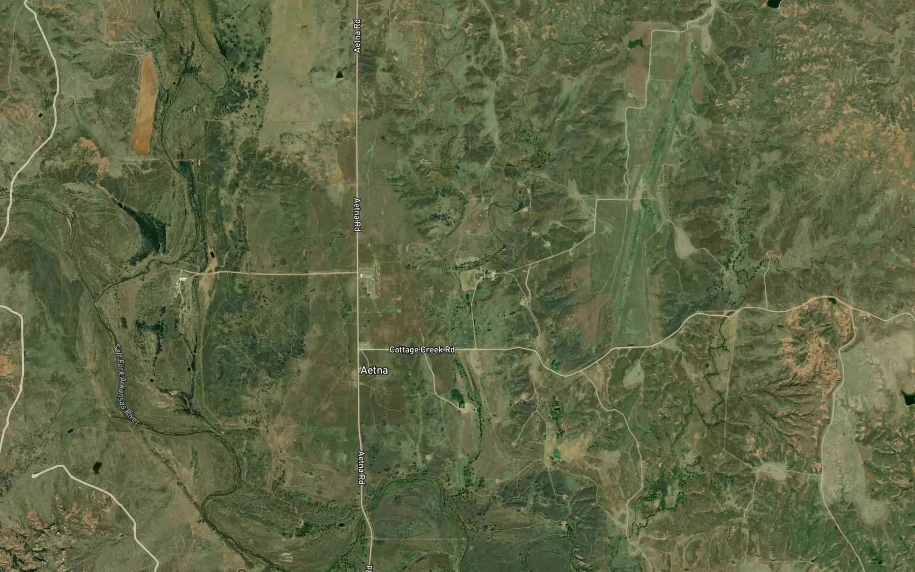 Satellite map of the East Dry Creek