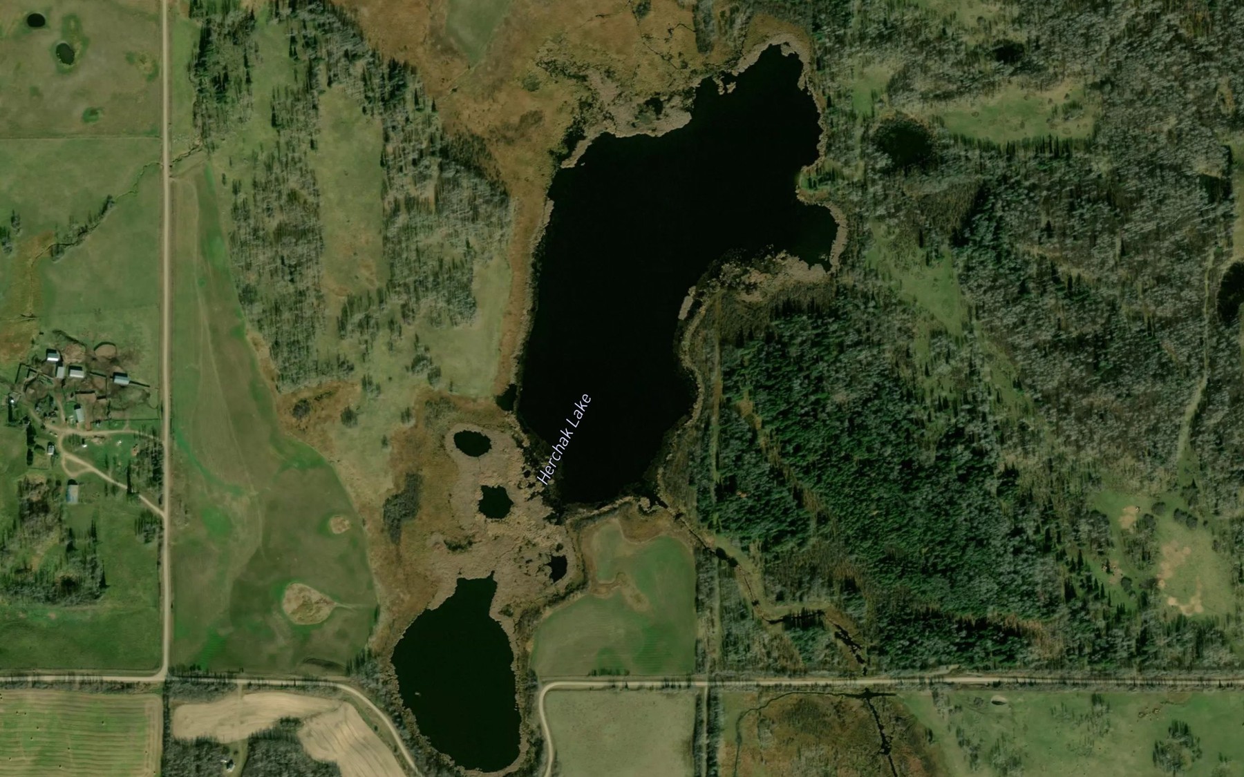 Satellite map of the Herchak Lake