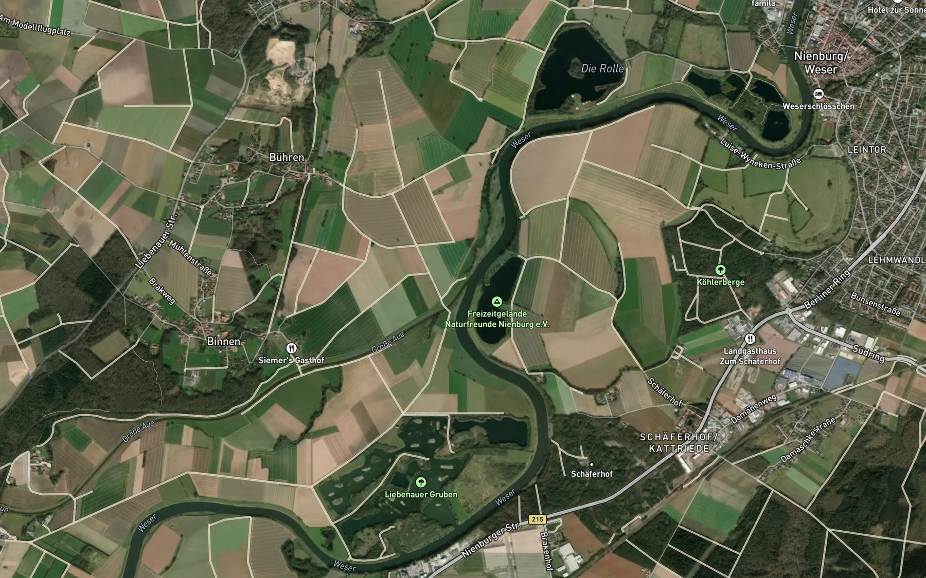 Satellite map of the Aue