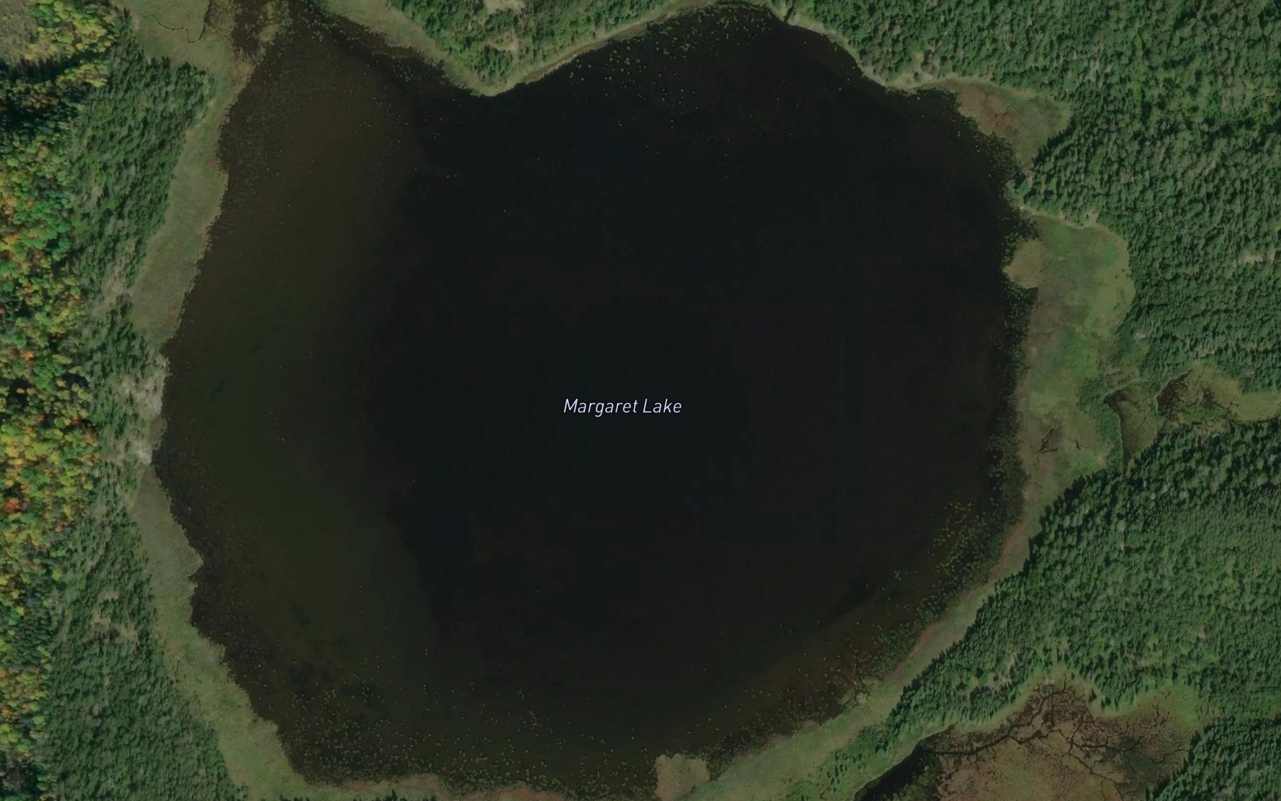 Satellite map of the Margaret Lake