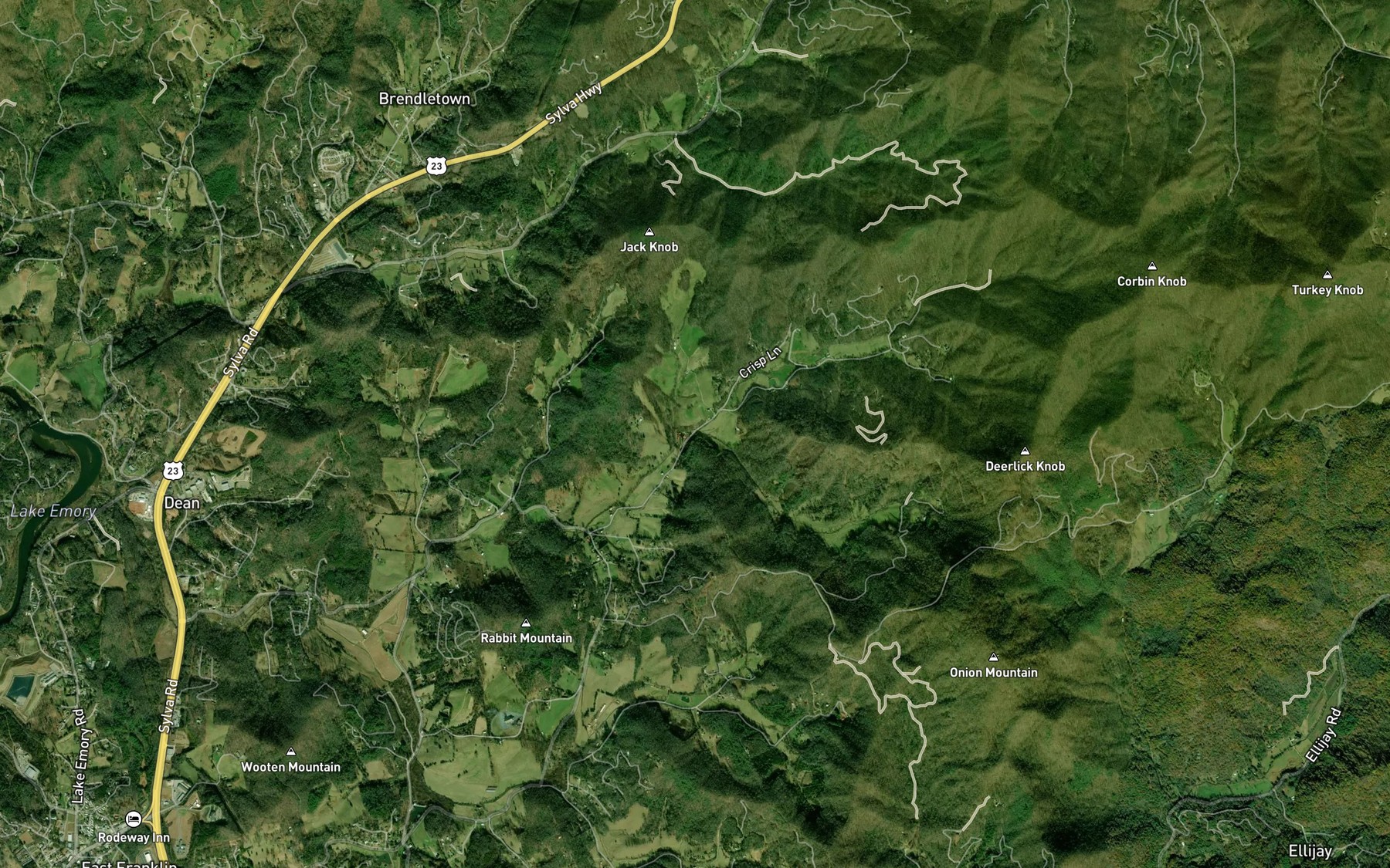 Satellite map of the Berry Creek