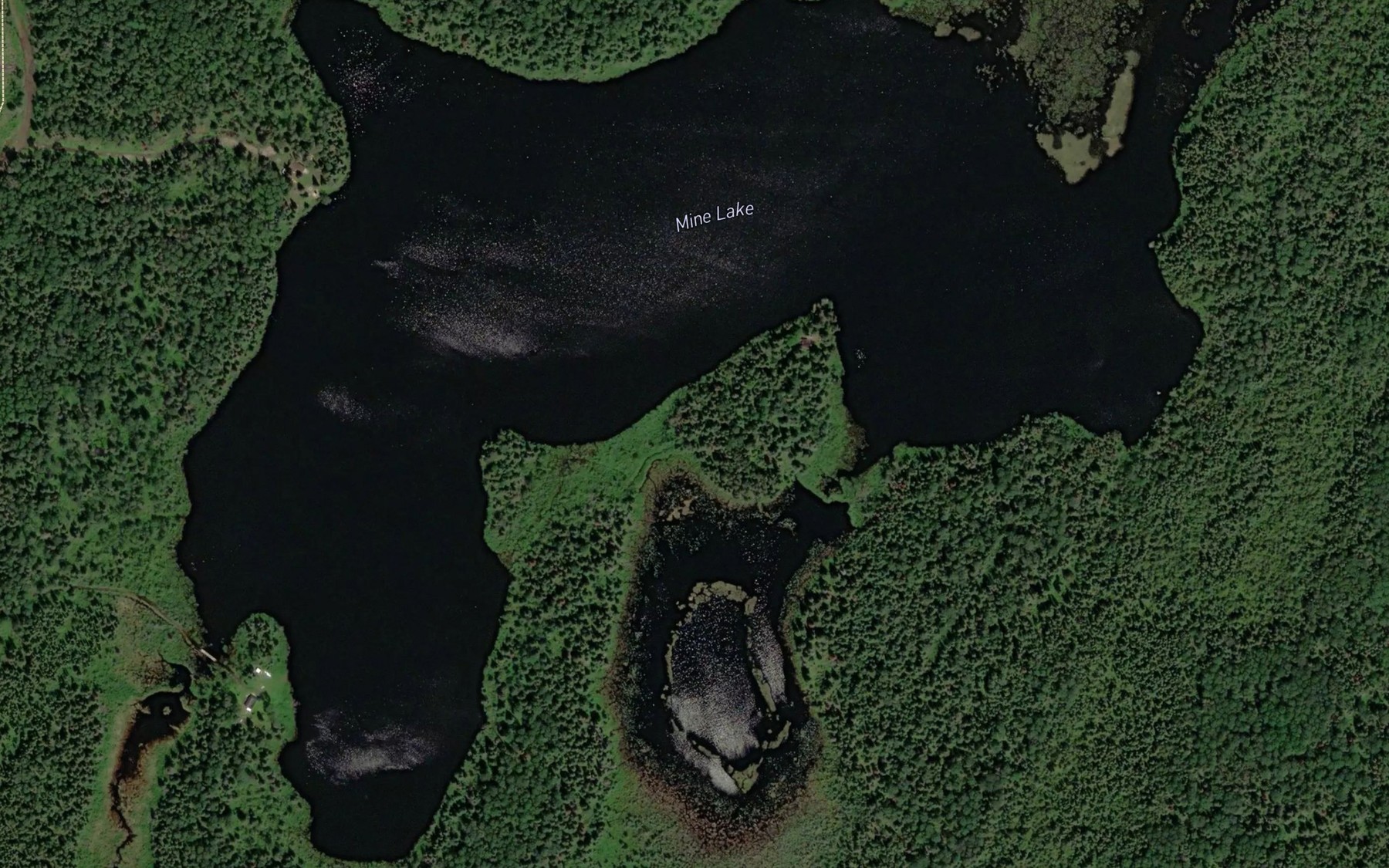 Satellite map of the Mine Lake