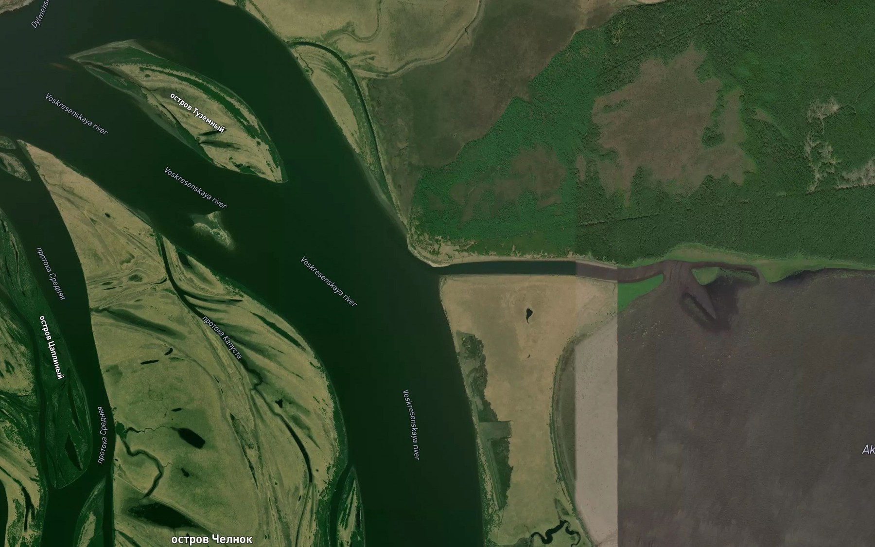 Satellite map of the Akcha