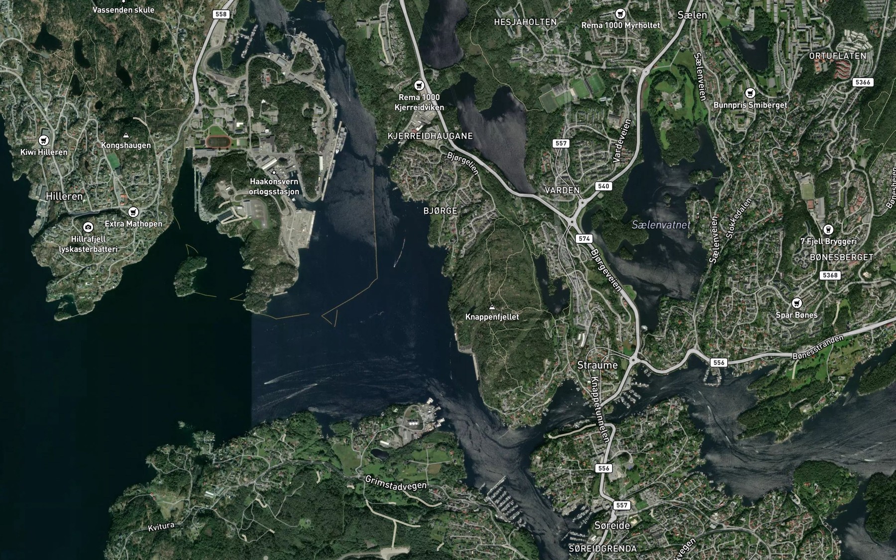 Satellite map of the Hellersvika
