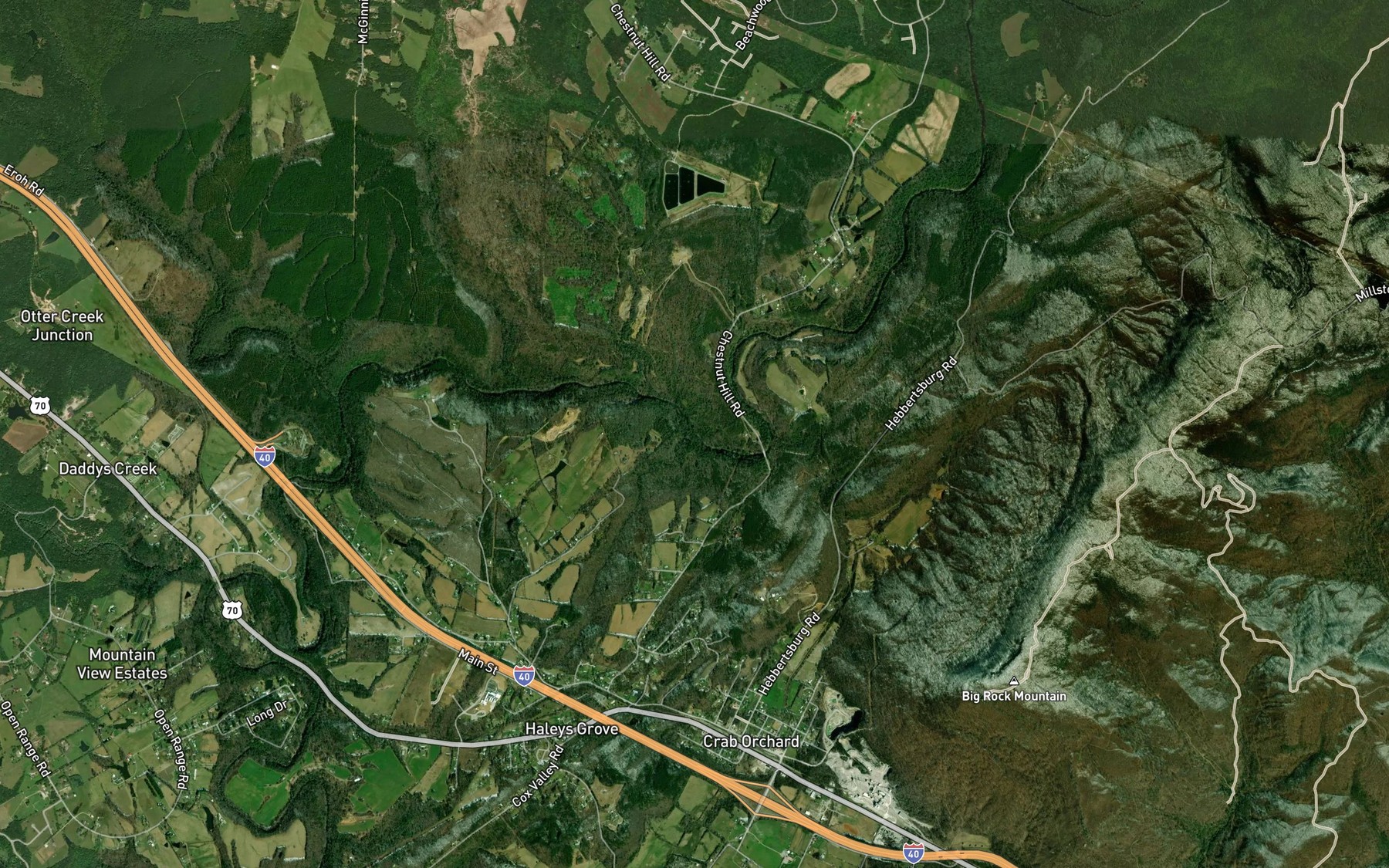 Satellite map of the Willis Branch