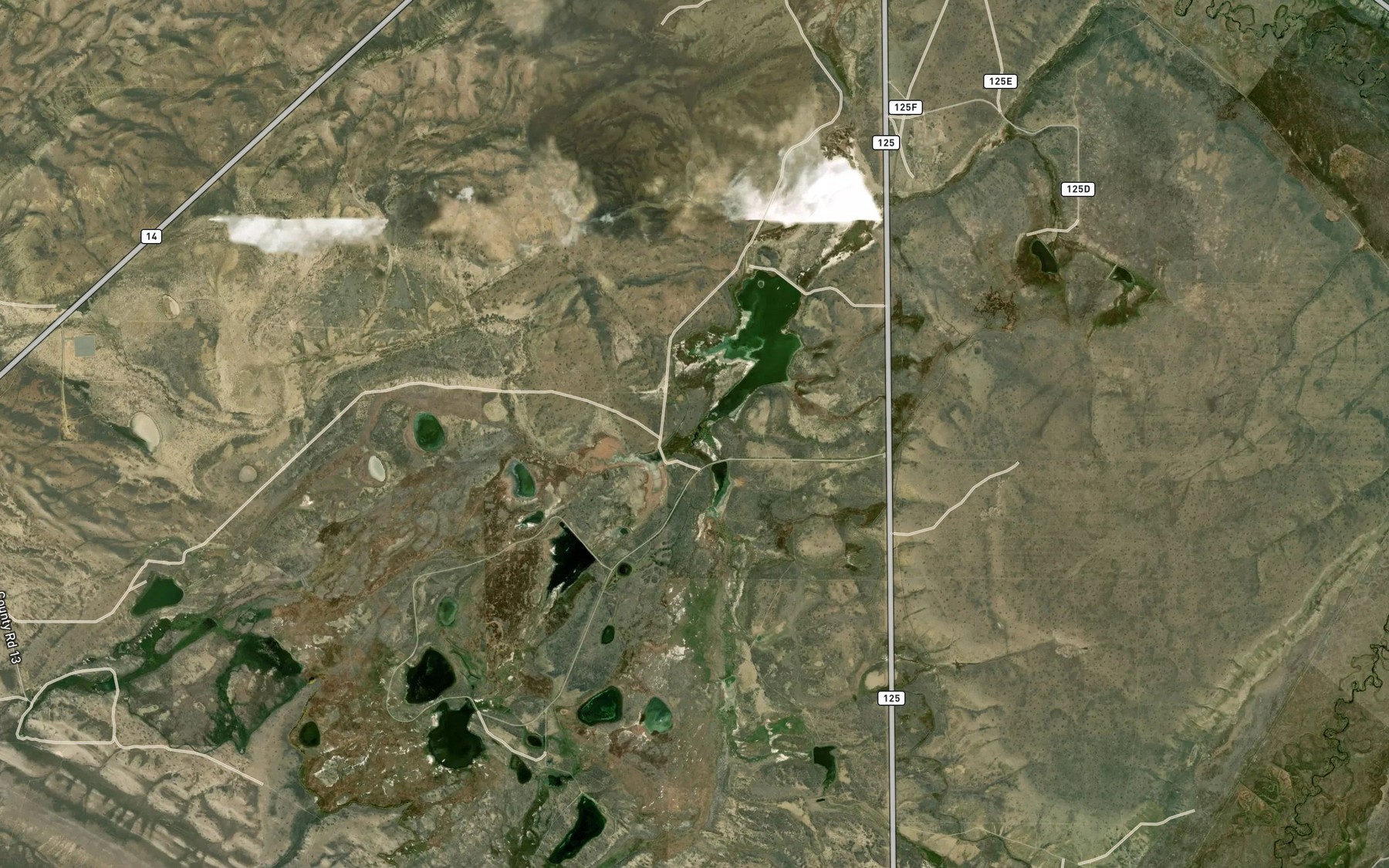 Satellite map of the Antelope Creek