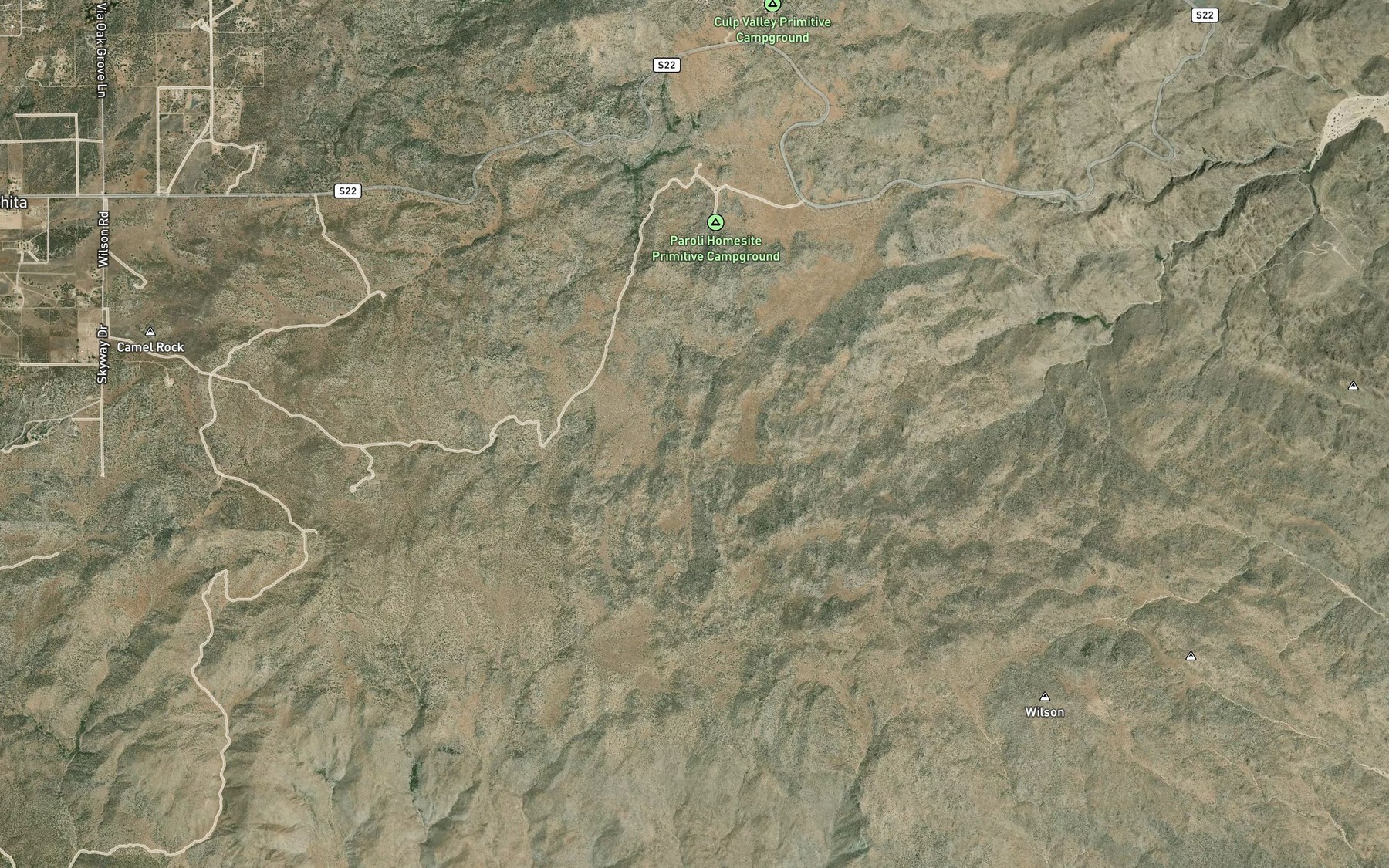 Satellite map of the Bubbling Spring