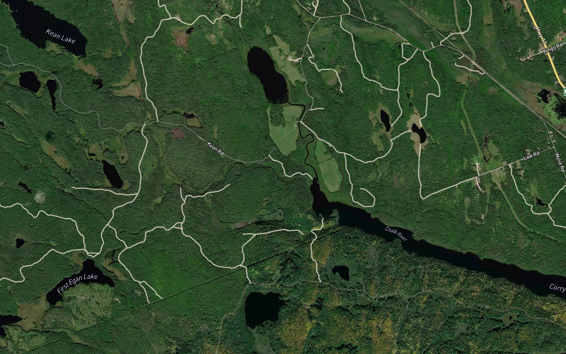 Satellite map of the Moffat Creek